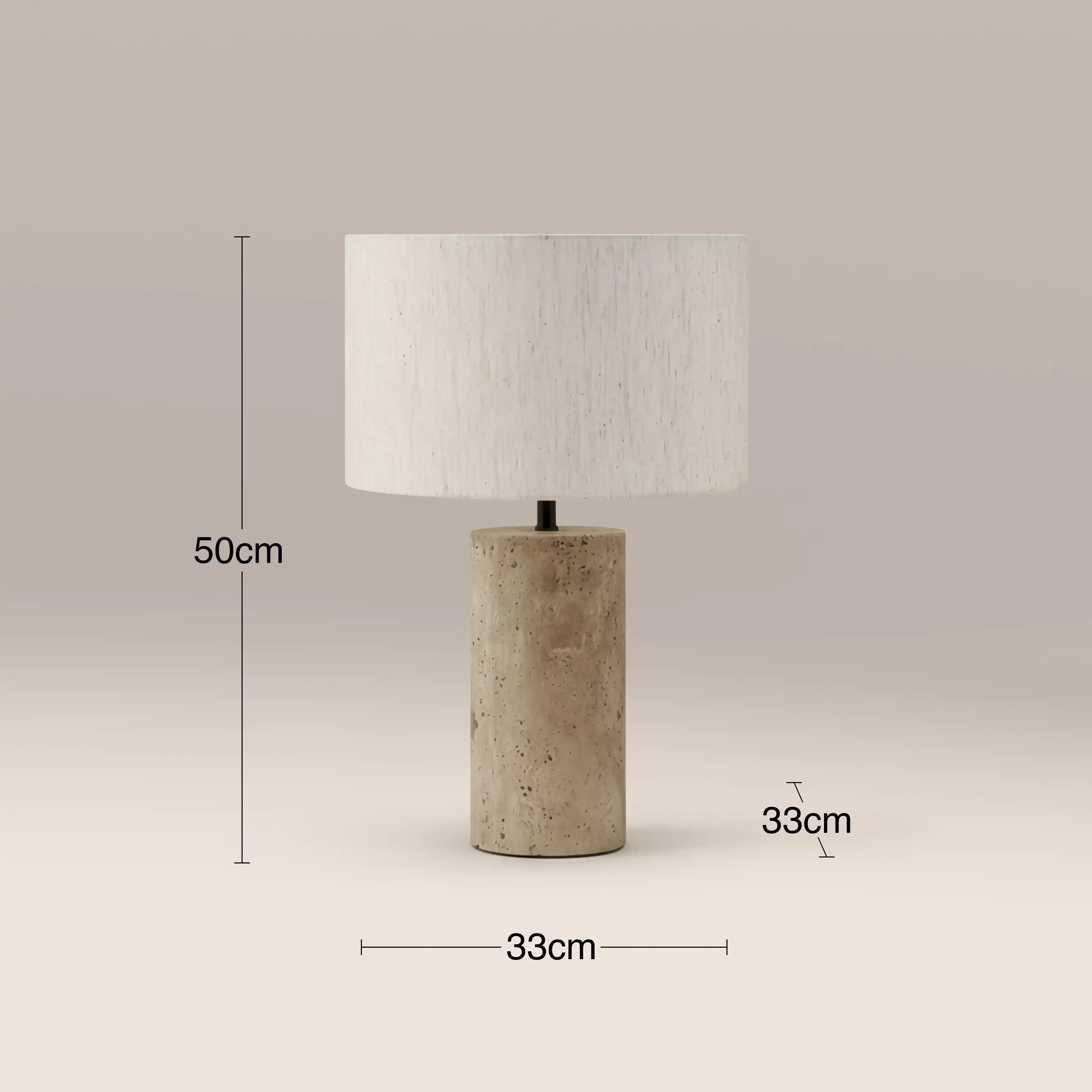 Emberlyn Table Lamp | White Linen & Natural Travertine - Image 5