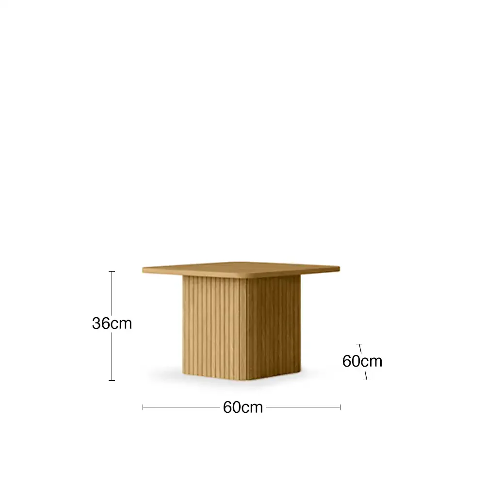 Emery Set of 2 Square Wooden Coffee Tables | Oak - Image 3
