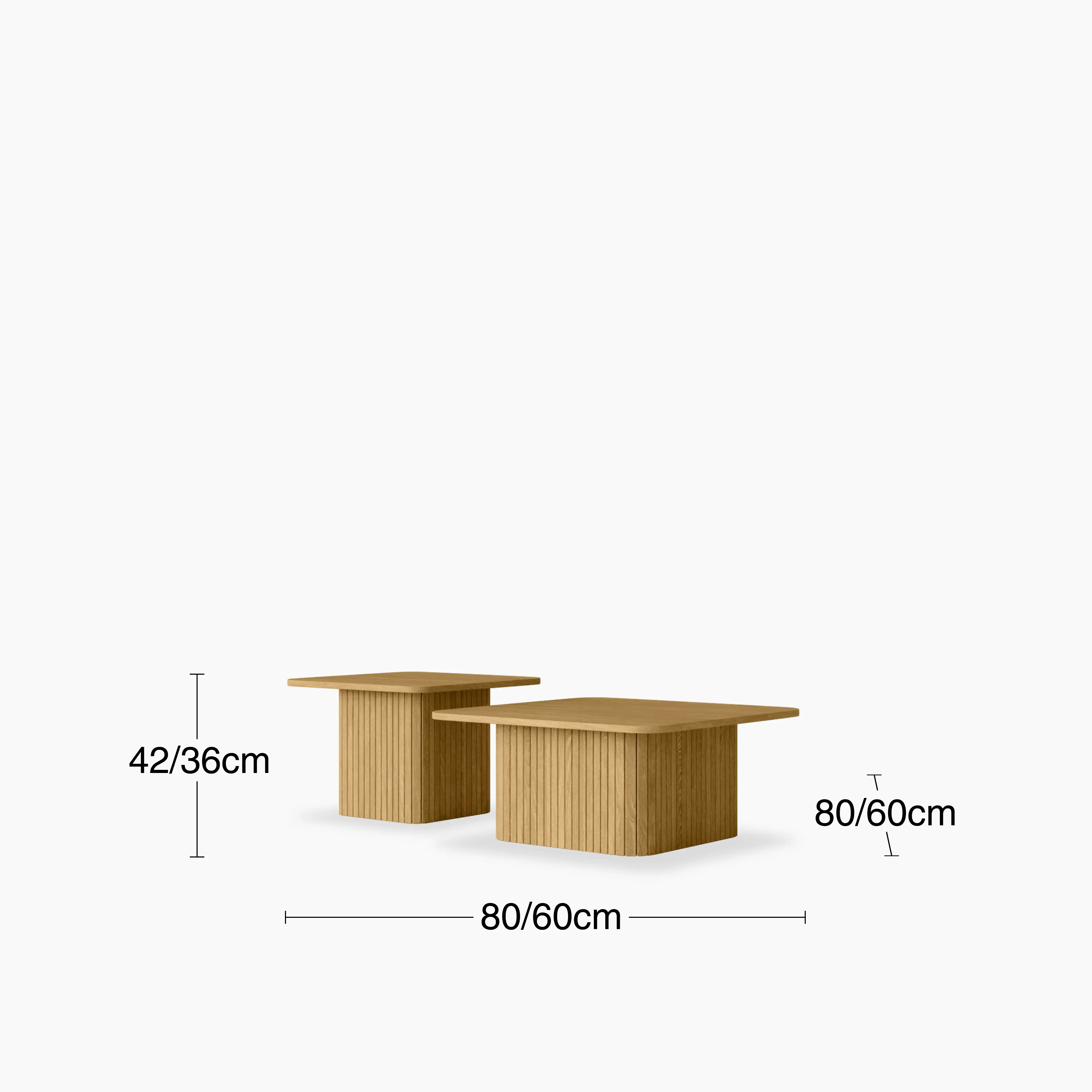 Emery Set of 2 Square Wooden Coffee Tables | Oak - Image 4