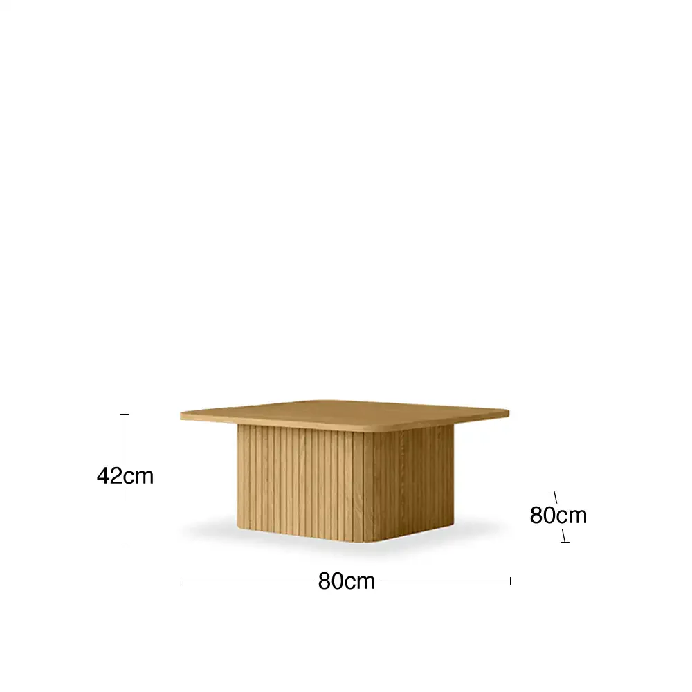 Emery Set of 2 Square Wooden Coffee Tables | Oak - Image 5