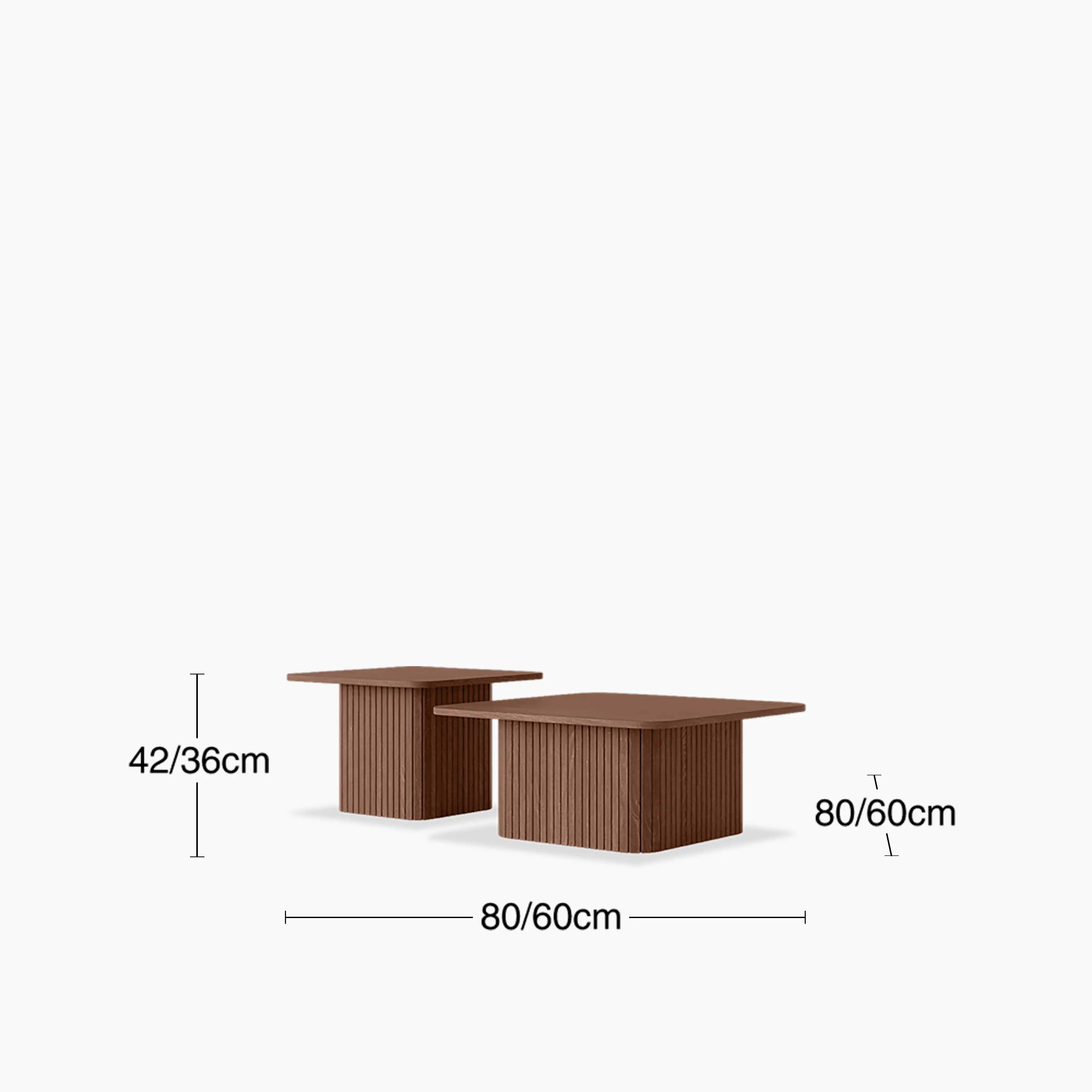 Emery Set of 2 Square Wooden Coffee Tables | Walnut - Image 8