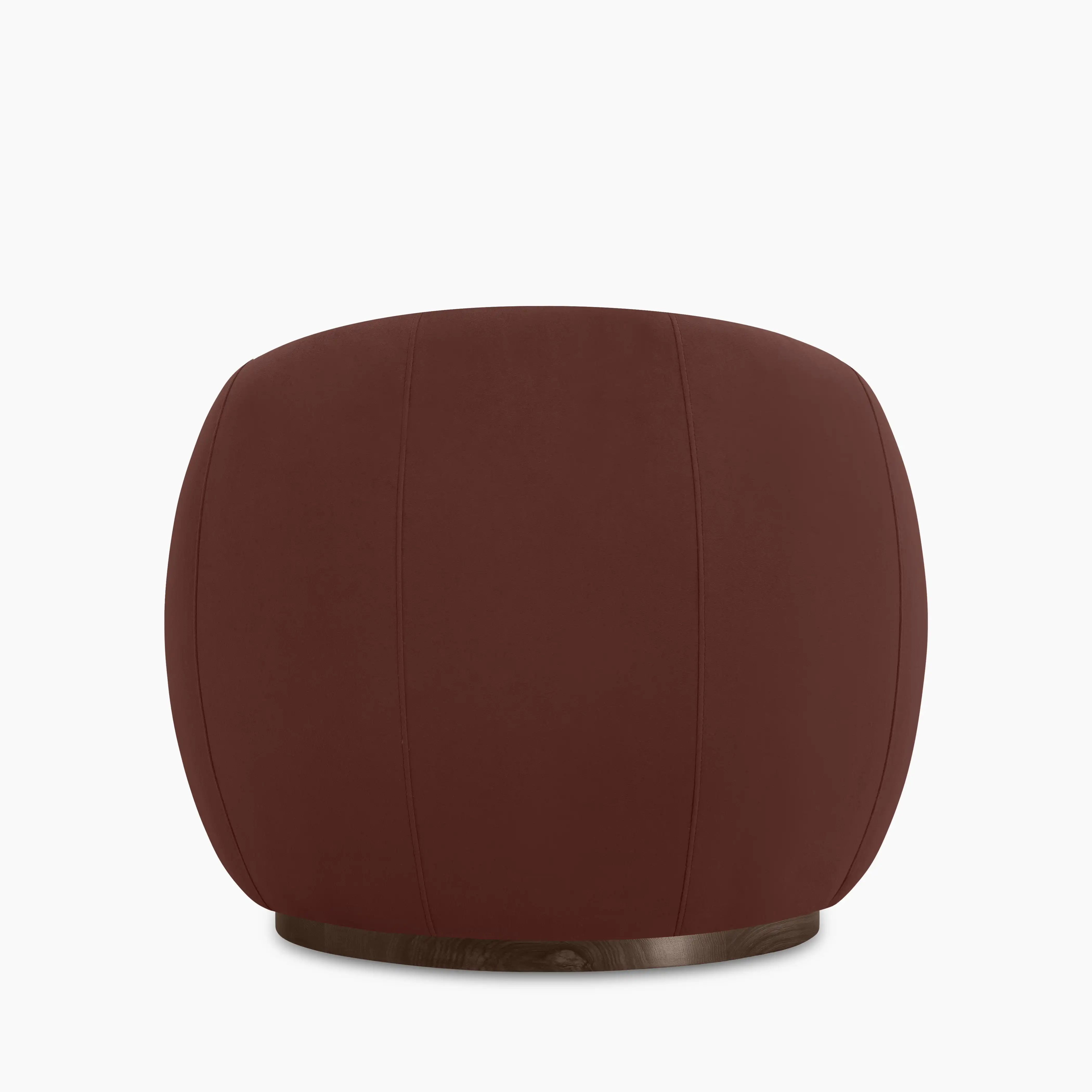 Emile Swivel Armchair | Rust Red Sustainable Velvet & Walnut - Image 6