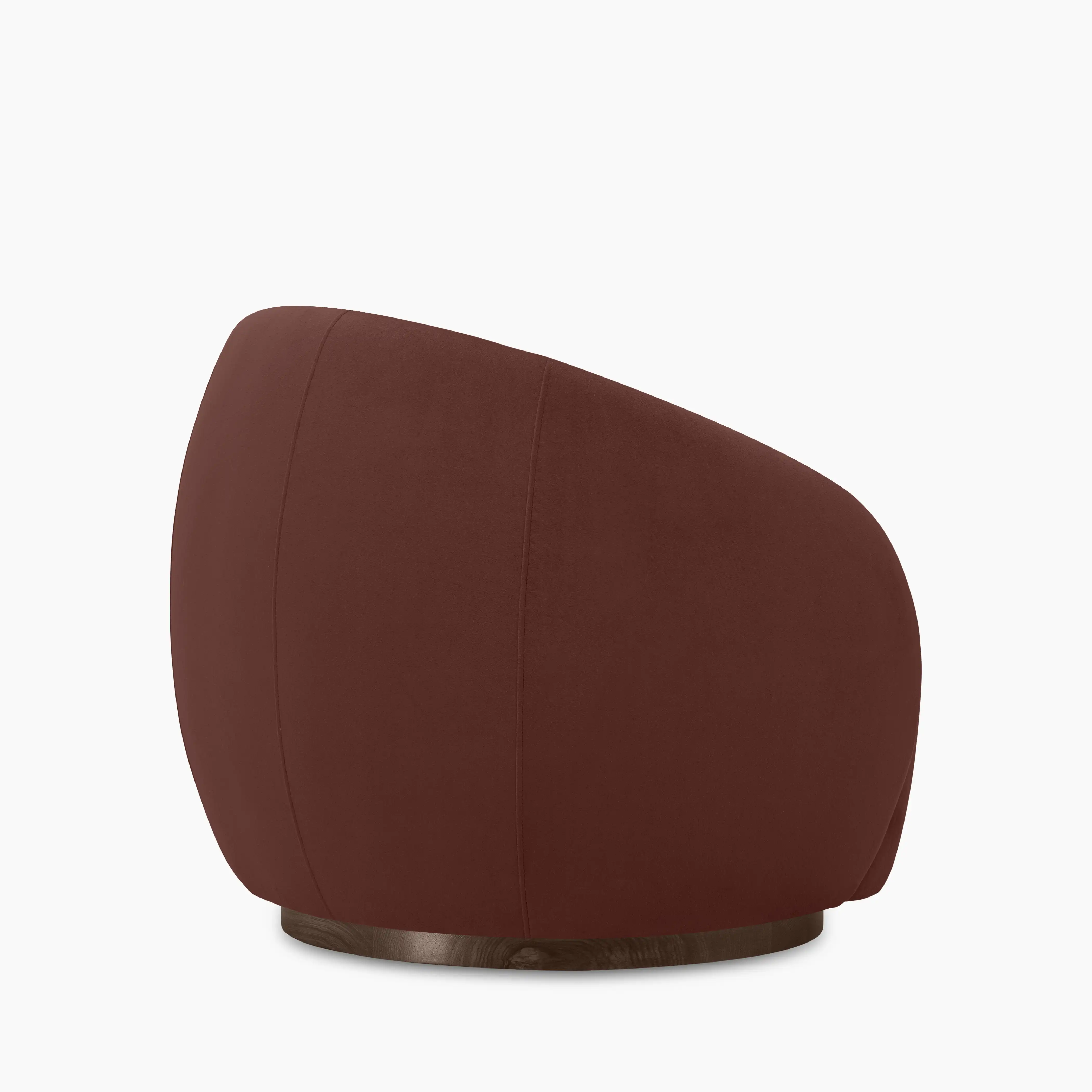 Emile Swivel Armchair | Rust Red Sustainable Velvet & Walnut - Image 7