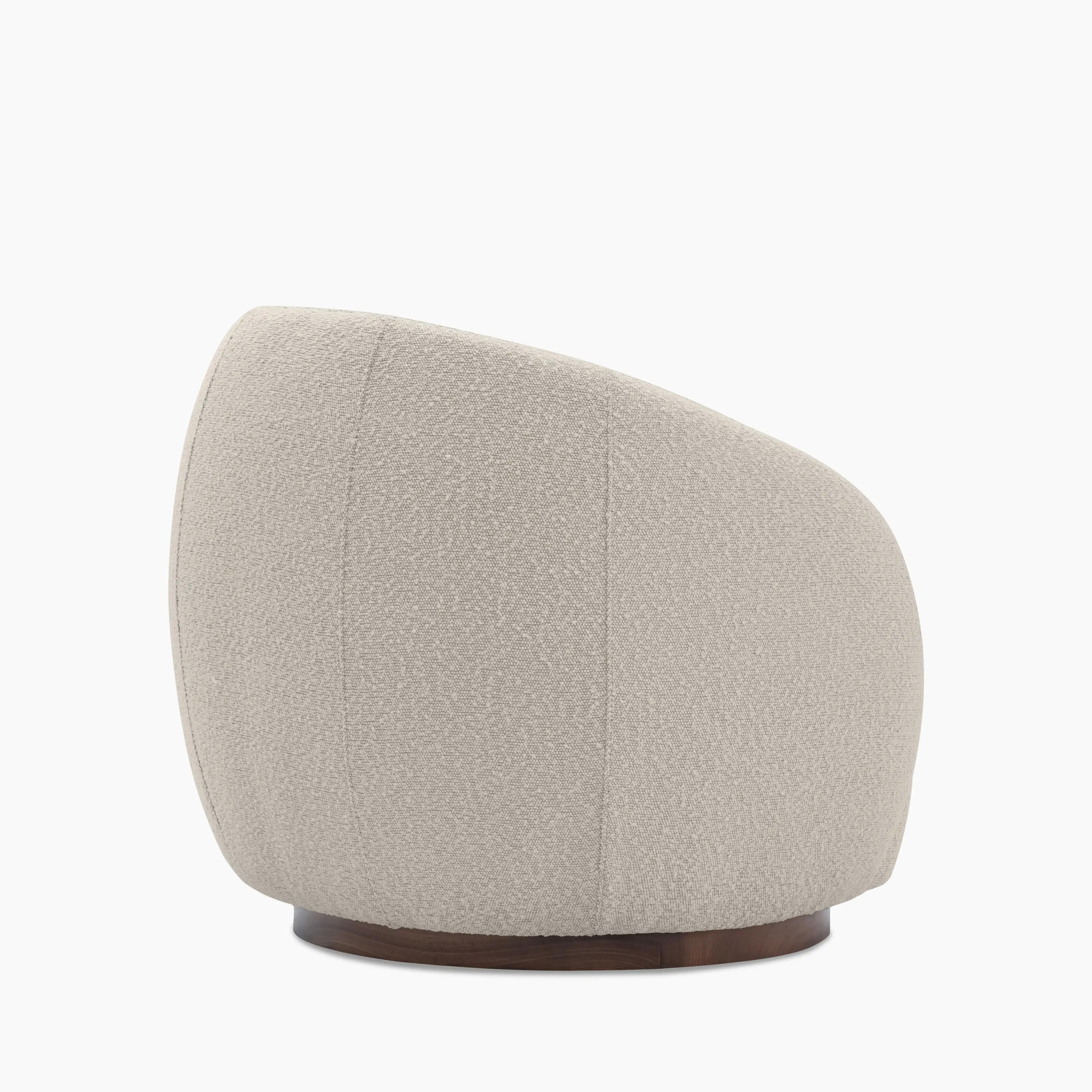 Emile Swivel Armchair | Speckled Stone Sustainable Boucle & Walnut - Image 6