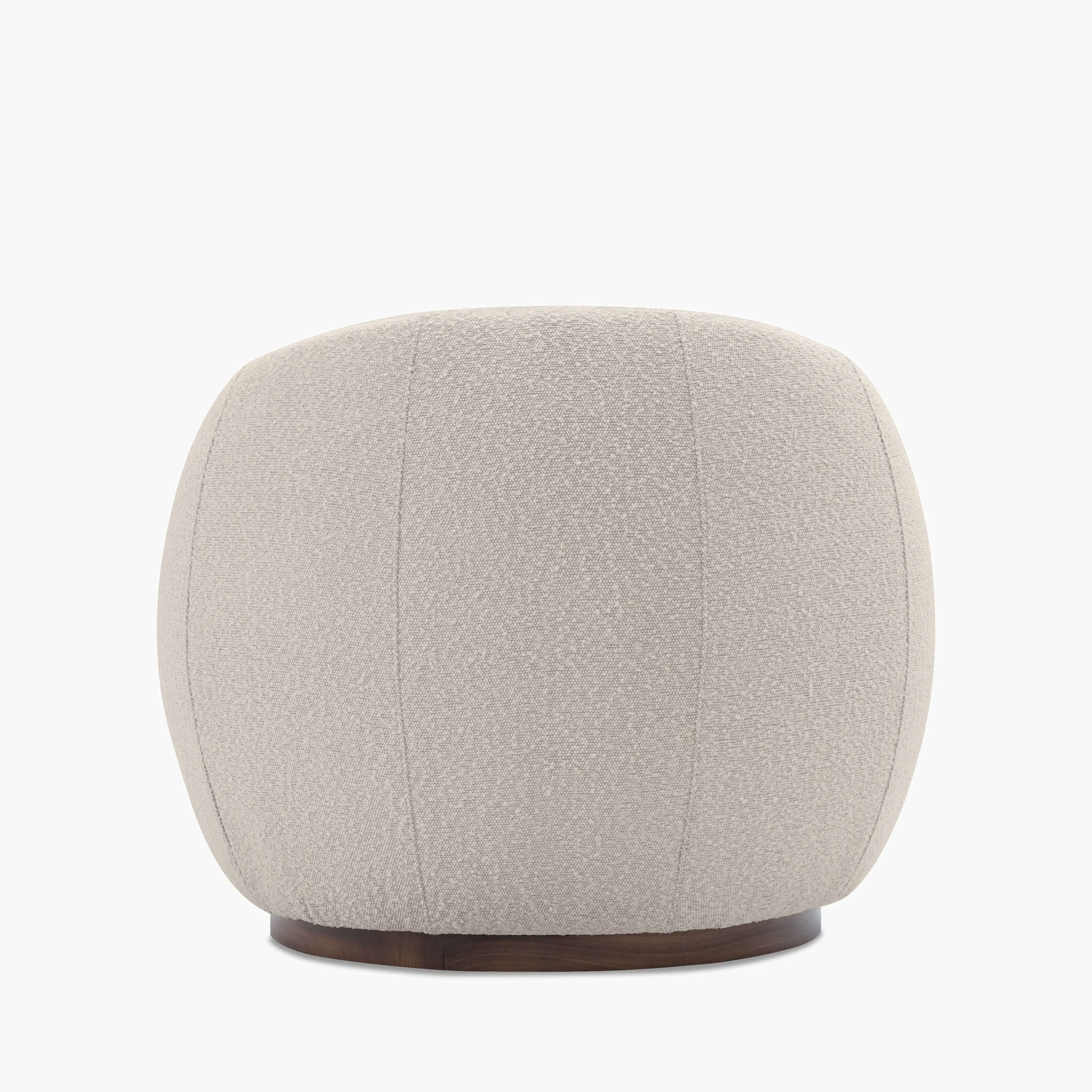 Emile Swivel Armchair | Speckled Stone Sustainable Boucle & Walnut - Image 7