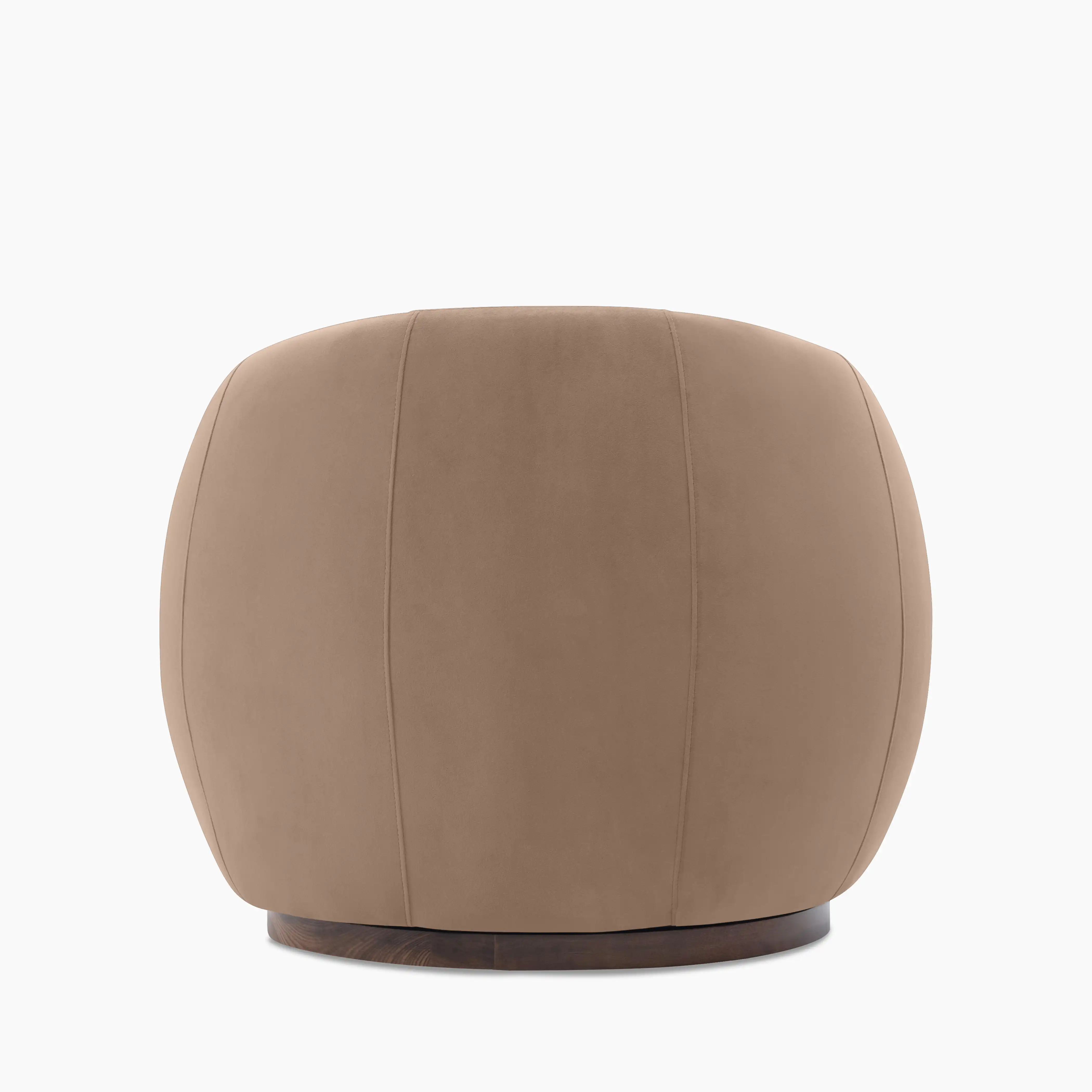 Emile Swivel Armchair | Taupe Sustainable Velvet & Walnut & Walnut - Image 7