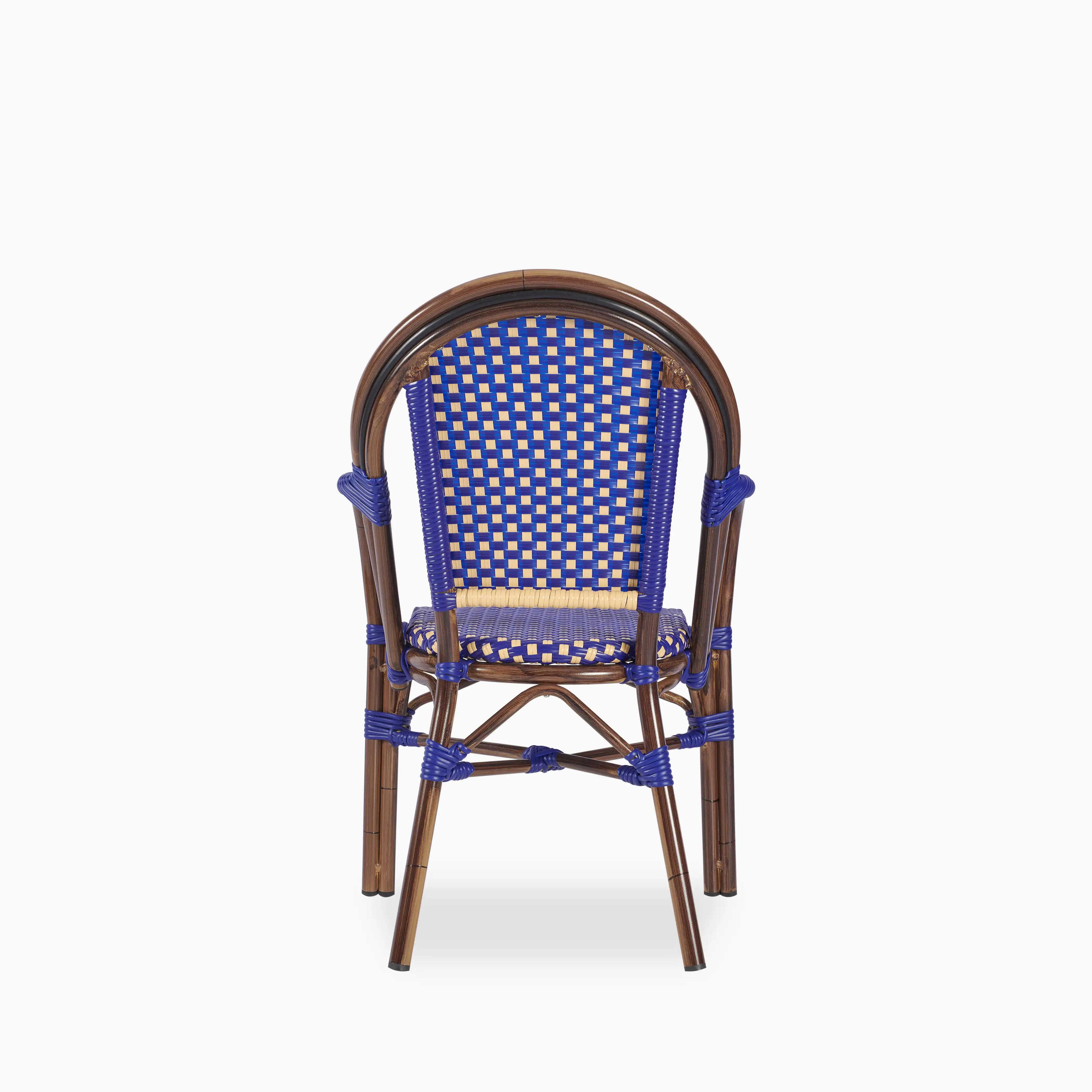 Emilia Carver Dining Chair | Blue & Cream - Image 4