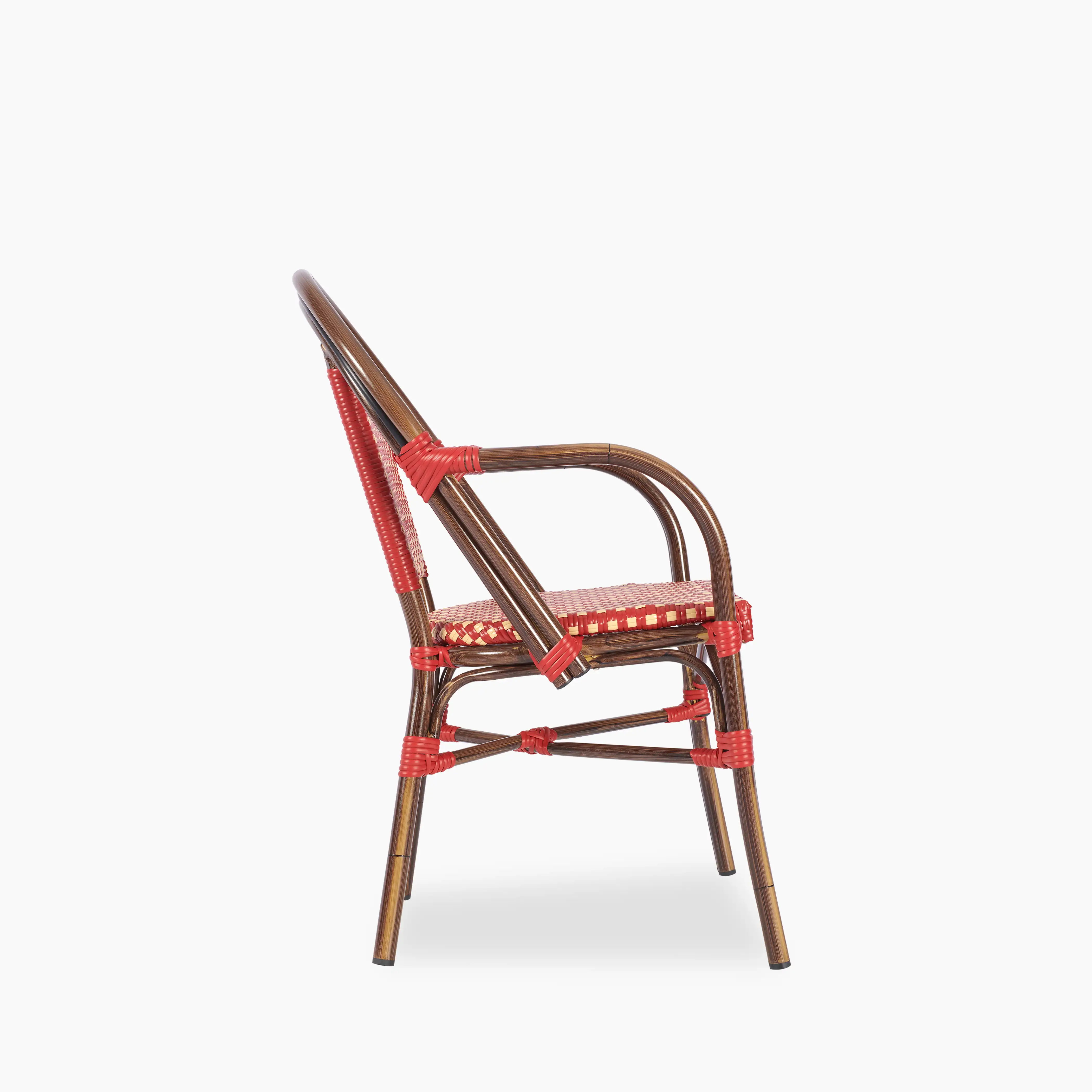Emilia Carver Dining Chair | Red & Cream - Image 3