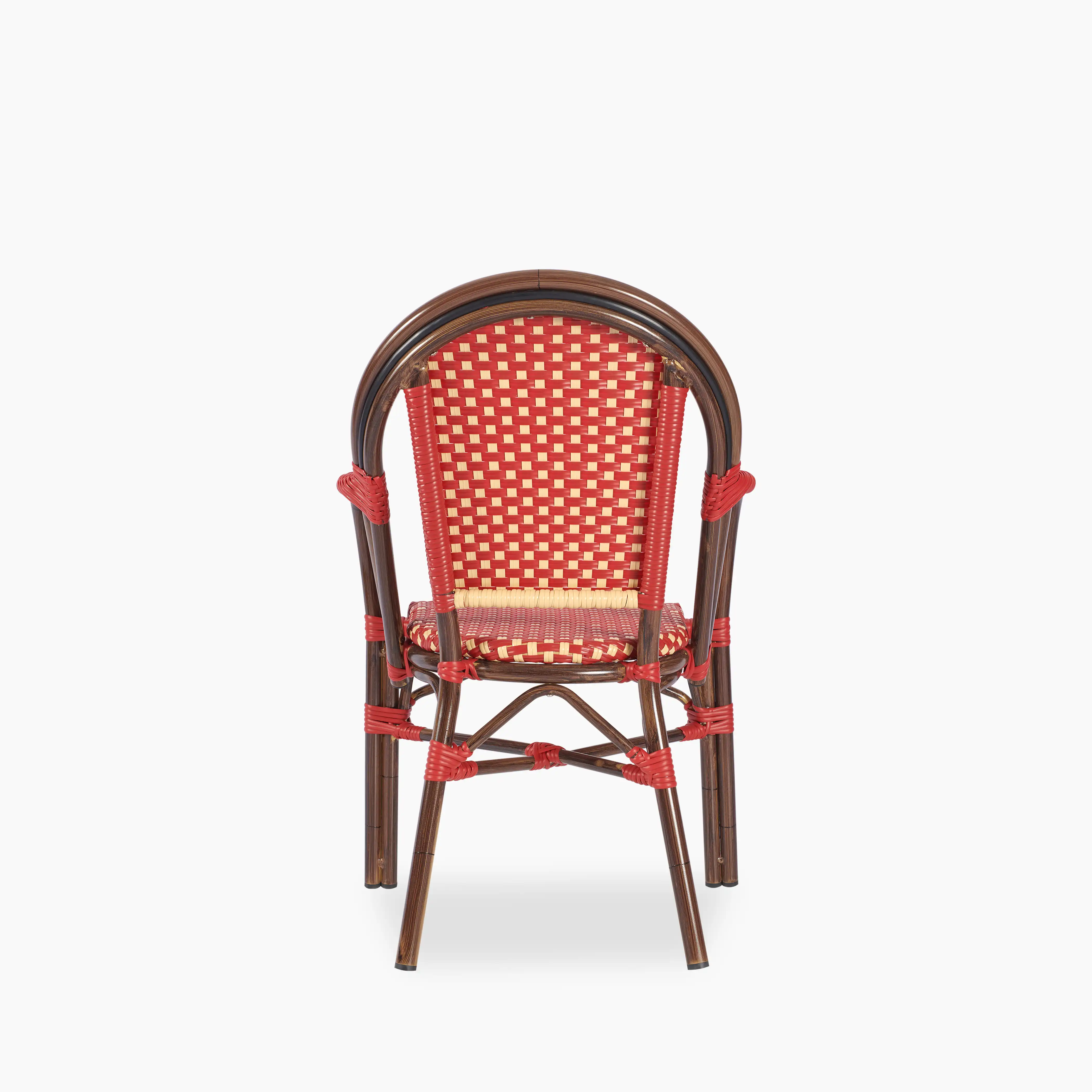 Emilia Carver Dining Chair | Red & Cream - Image 4