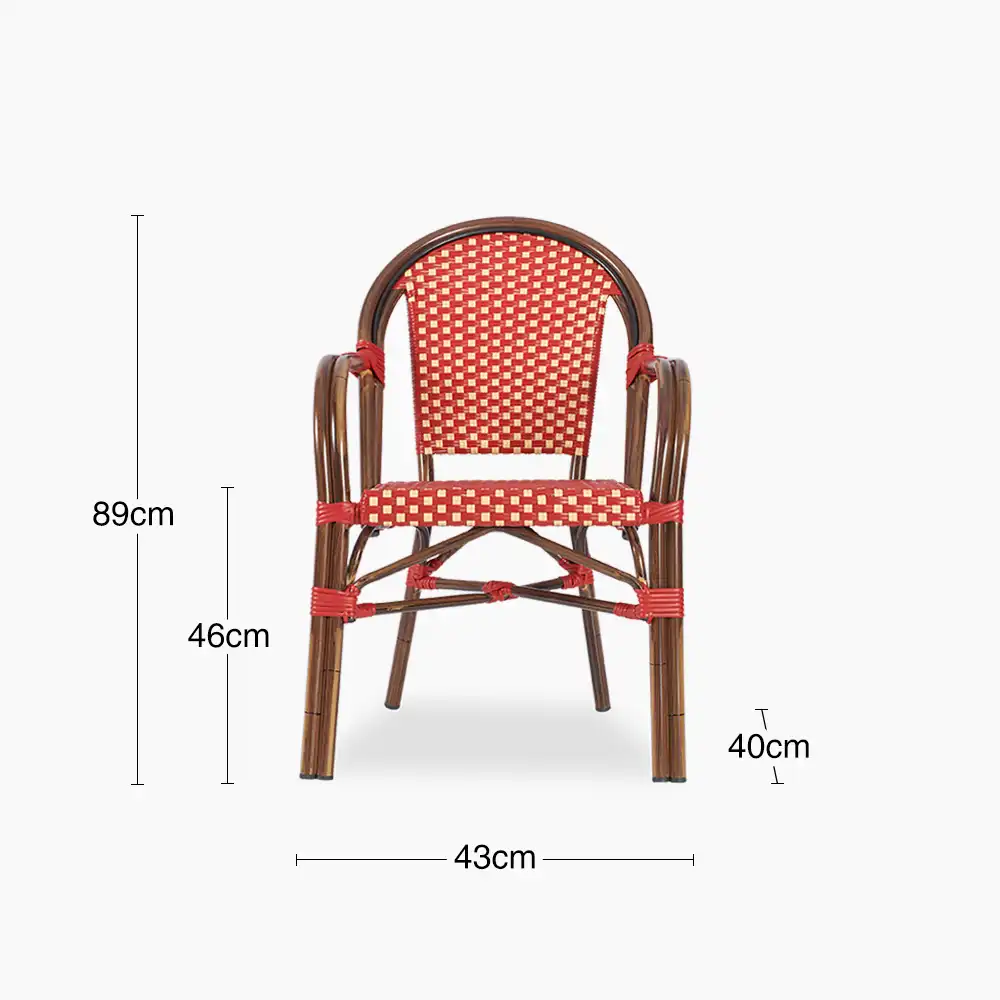 Emilia Carver Dining Chair | Red & Cream - Image 6