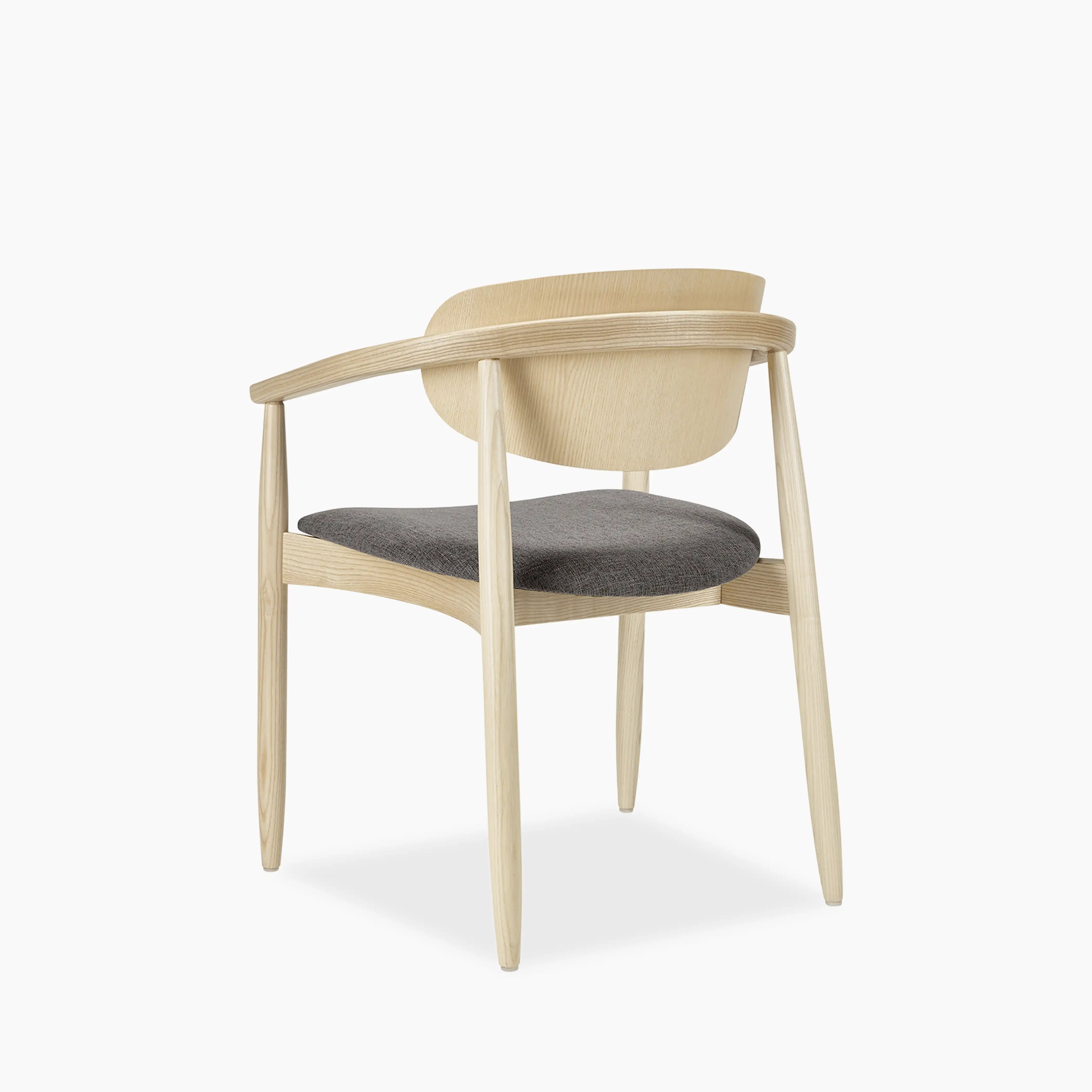 Emrik Wooden Carver Dining Chair | Upholstered Seat & Mixed Material Backrest - Image 2