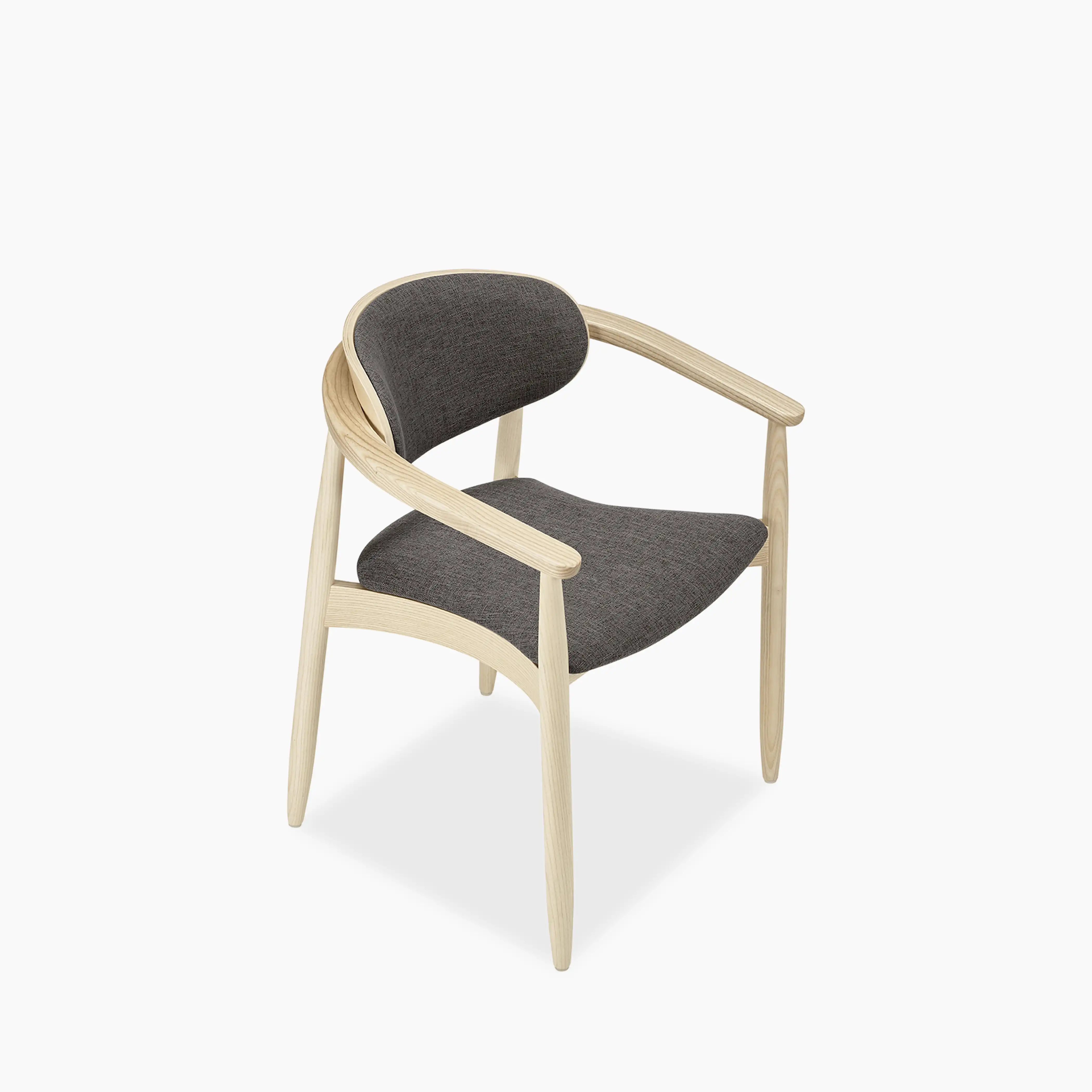 Emrik Wooden Carver Dining Chair | Upholstered Seat & Mixed Material Backrest - Image 3