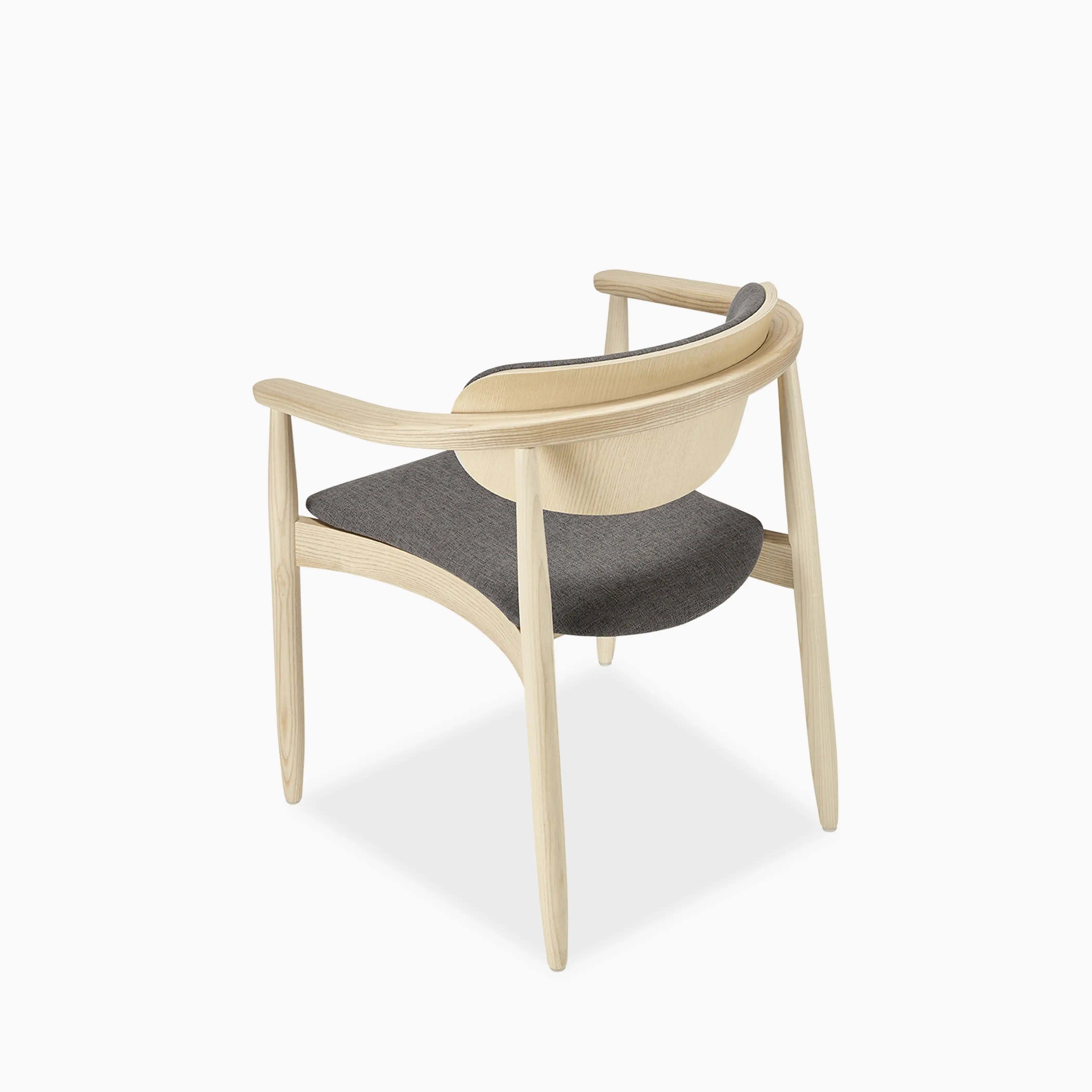 Emrik Wooden Carver Dining Chair | Upholstered Seat & Mixed Material Backrest - Image 4