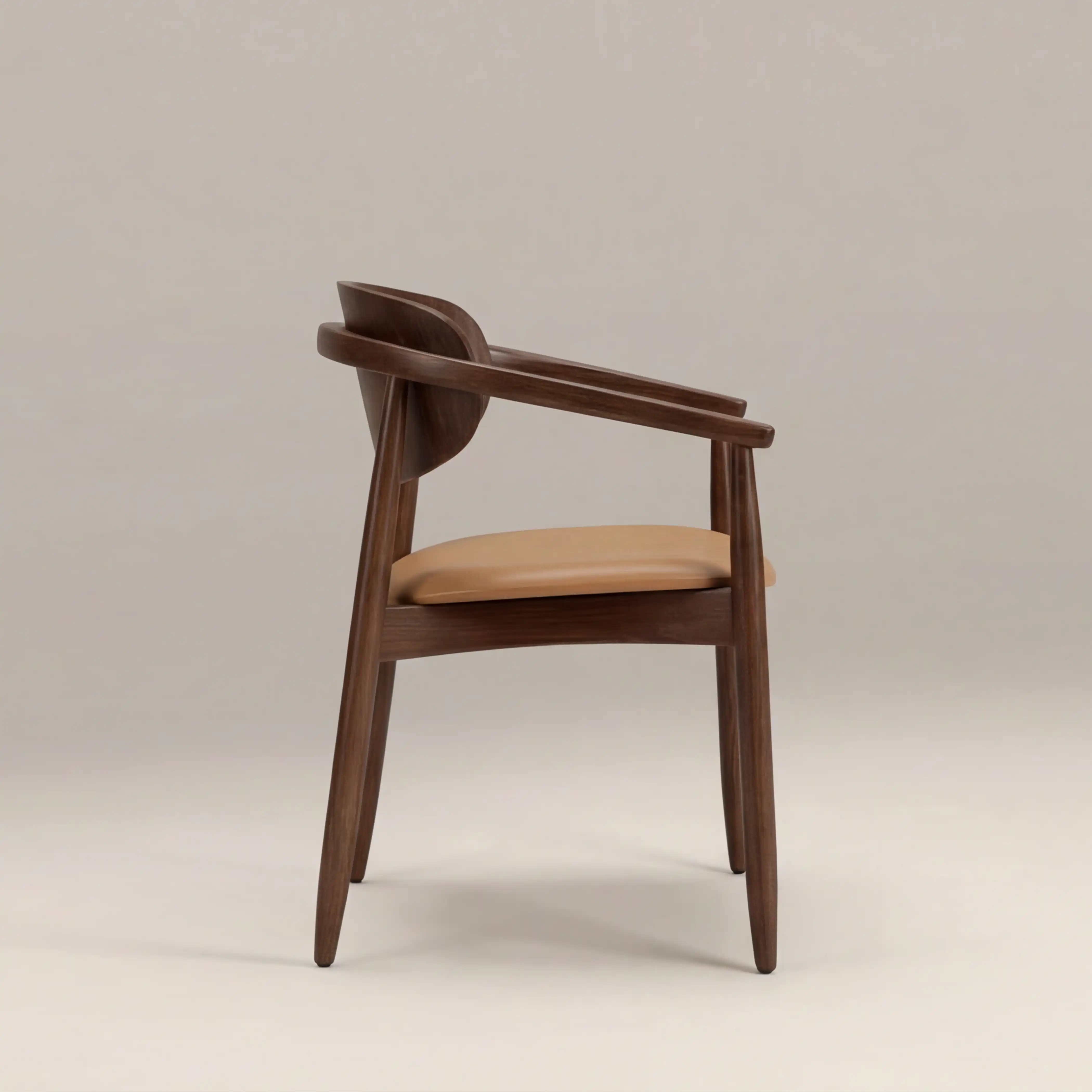 Emrik Wooden Carver Dining Chair | Upholstered Seat & Wide Backrest - Image 3
