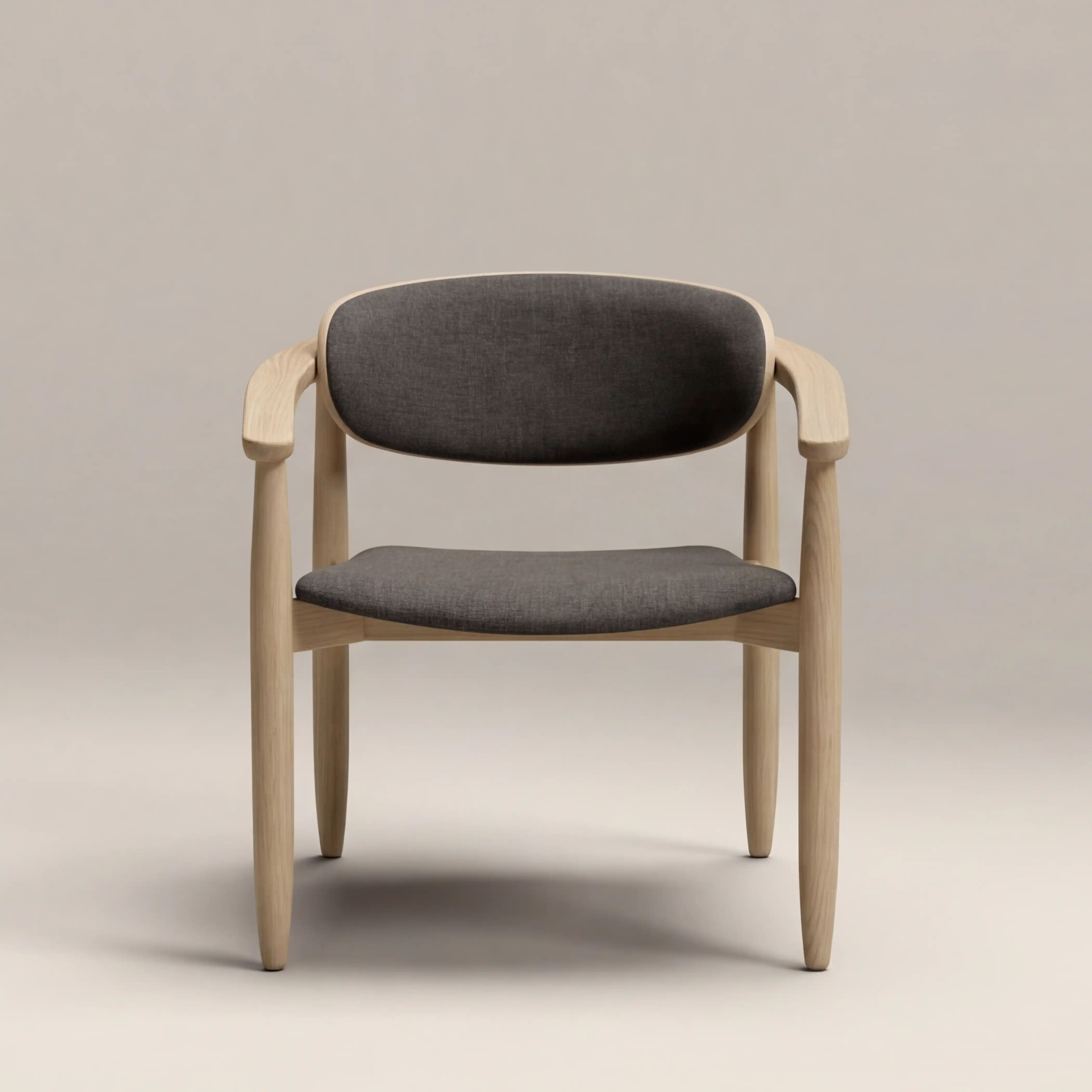 Emrik Stackable Wooden Carver Dining Chair | Upholstered Seat & Mixed Material Backrest - Image 2