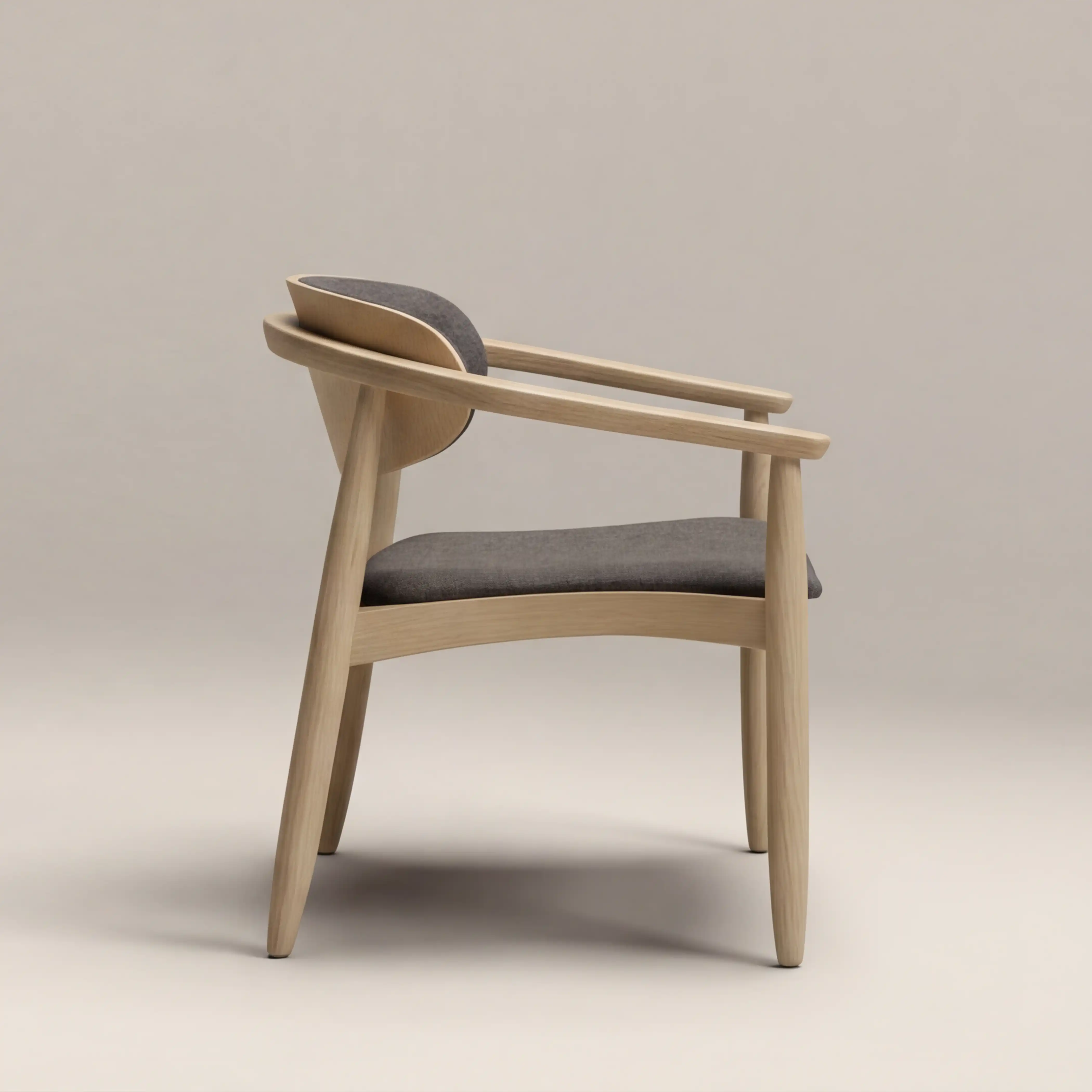Emrik Stackable Wooden Carver Dining Chair | Upholstered Seat & Mixed Material Backrest - Image 3