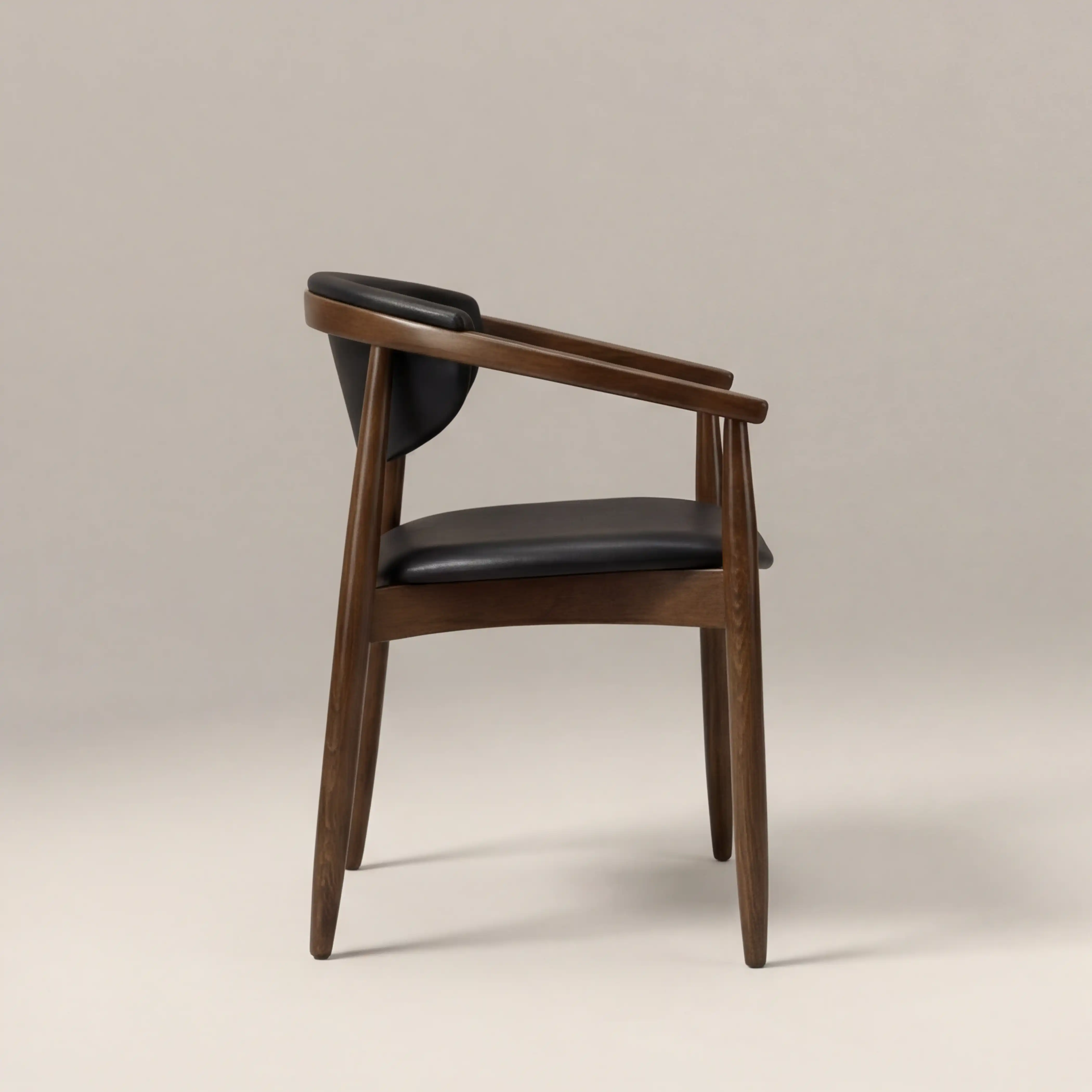 Emrik Wooden Carver Dining Chair | Upholstered Seat & Upholstered Backrest - Image 3