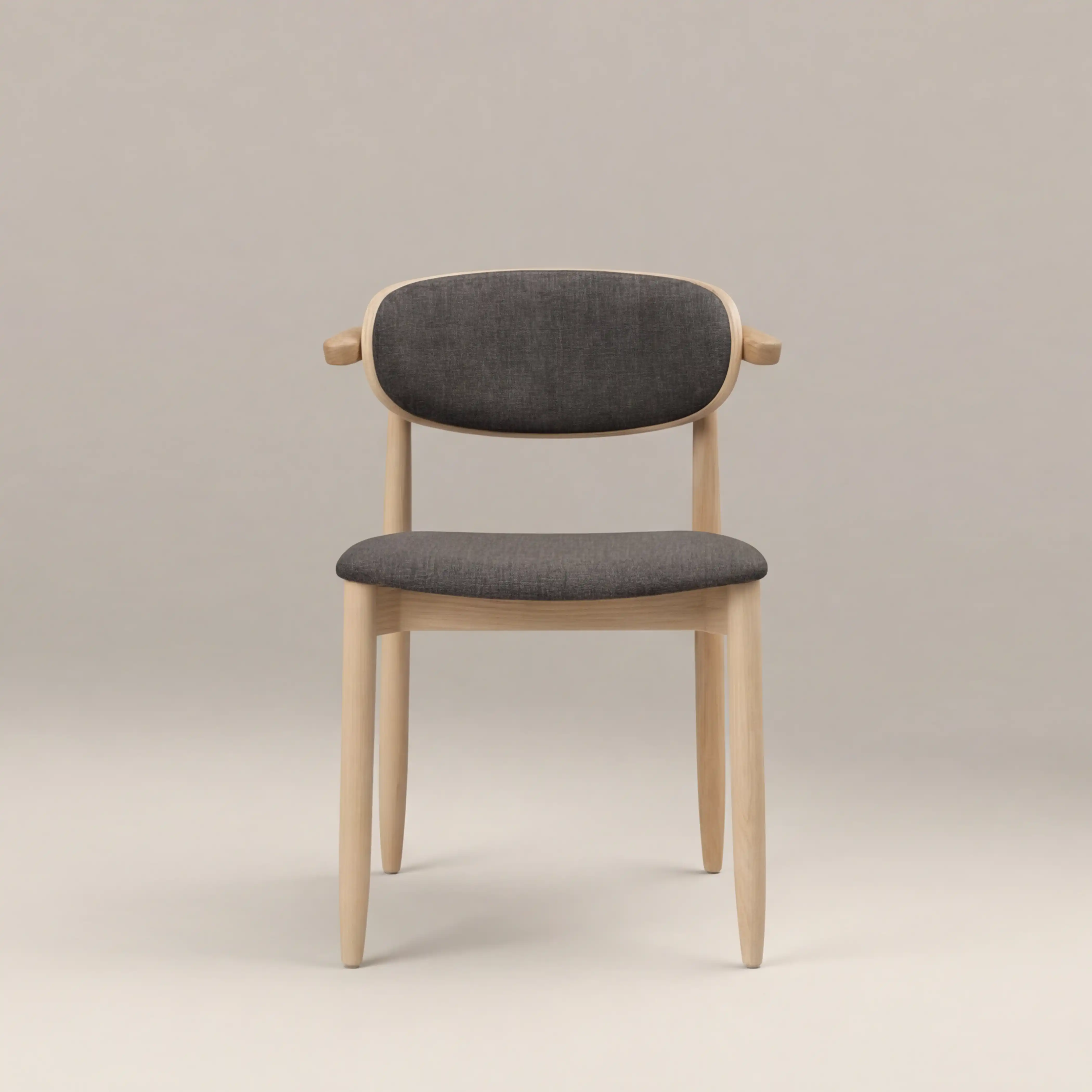 Emrik Wooden Dining Chair | Upholstered Seat & Mixed Material Backrest - Image 4