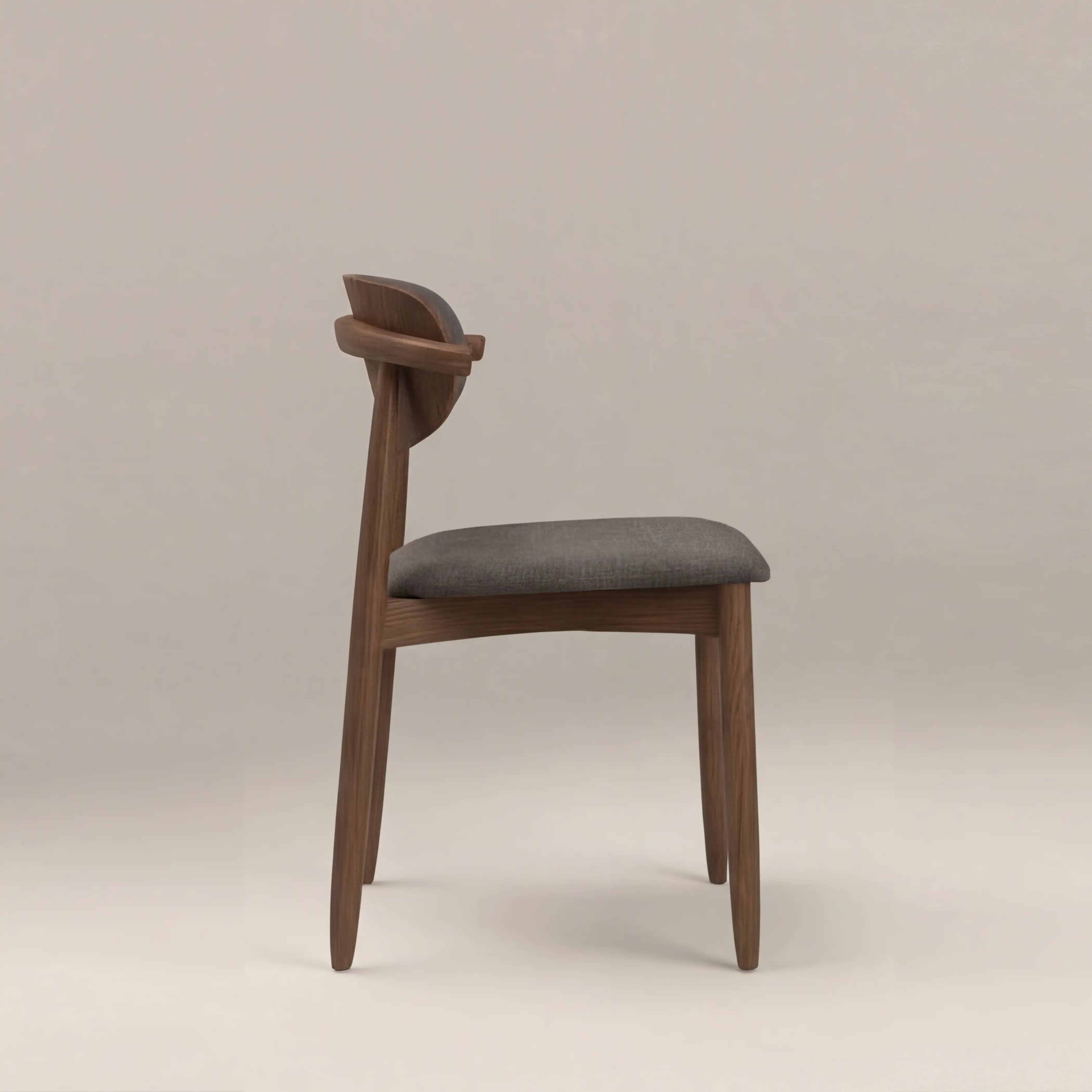 Emrik Wooden Dining Chair | Upholstered Seat & Mixed Material Backrest - Image 5