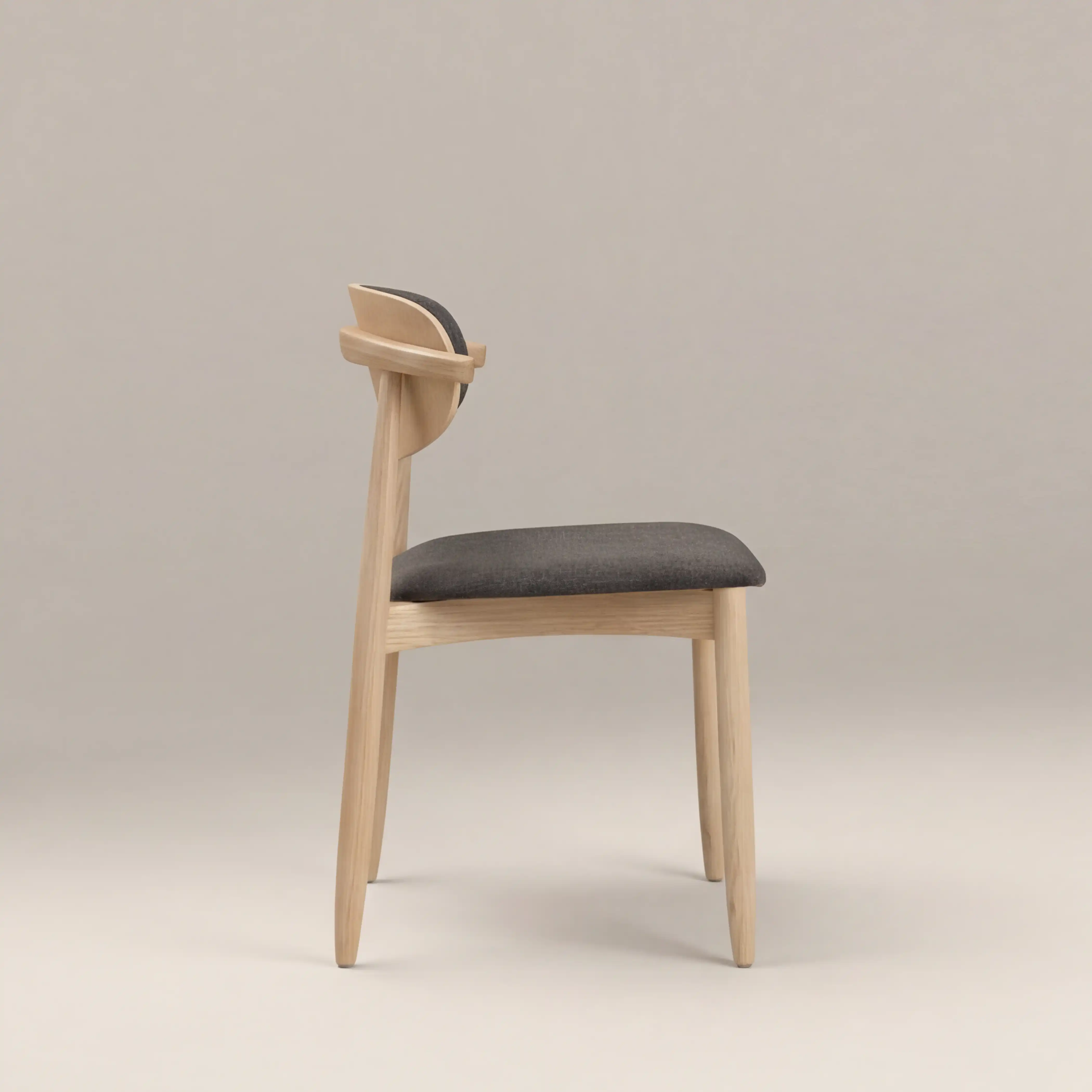 Emrik Wooden Dining Chair | Upholstered Seat & Mixed Material Backrest - Image 6