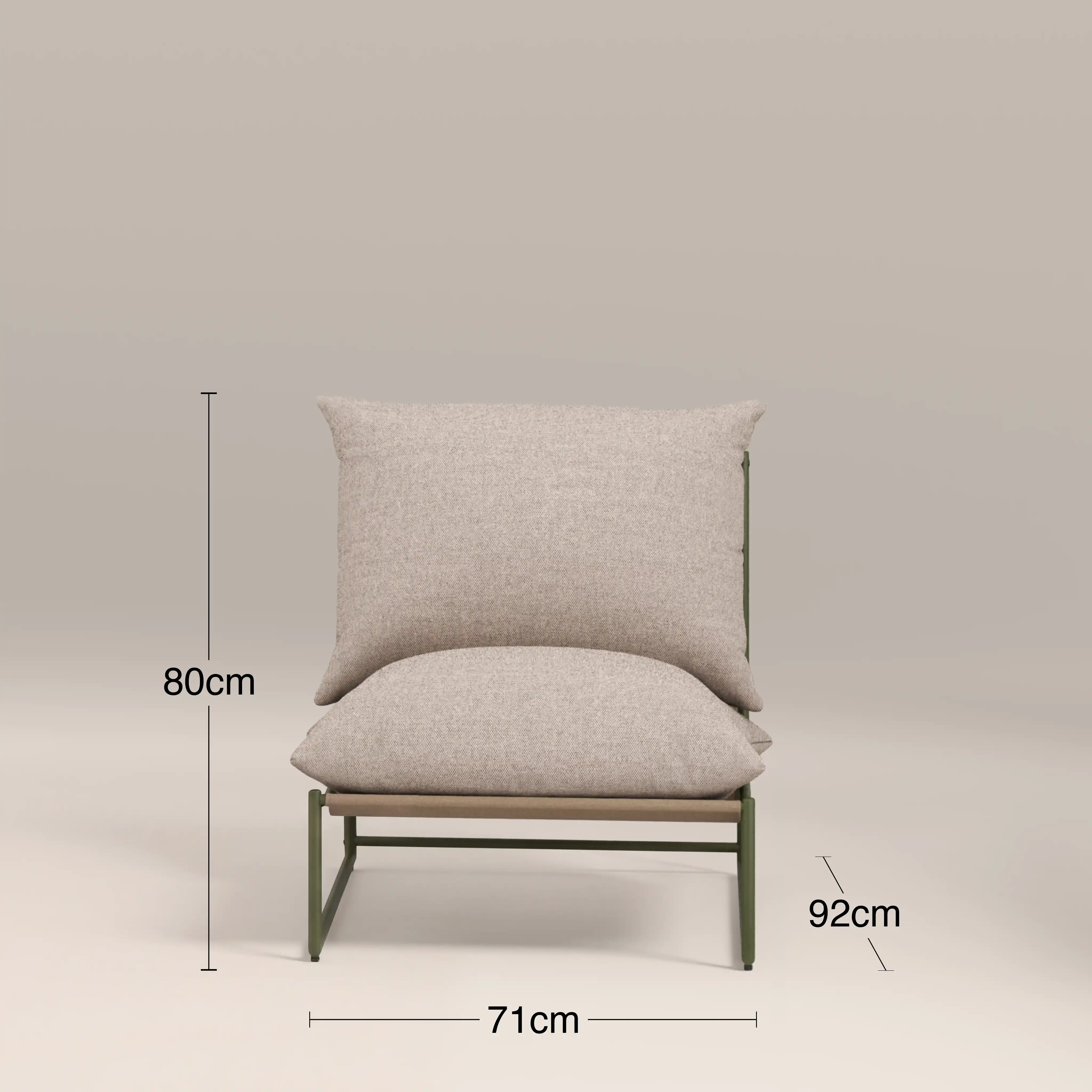 Enzo Garden Bistro Lounge Set | Natural  & Moss Green - Image 6