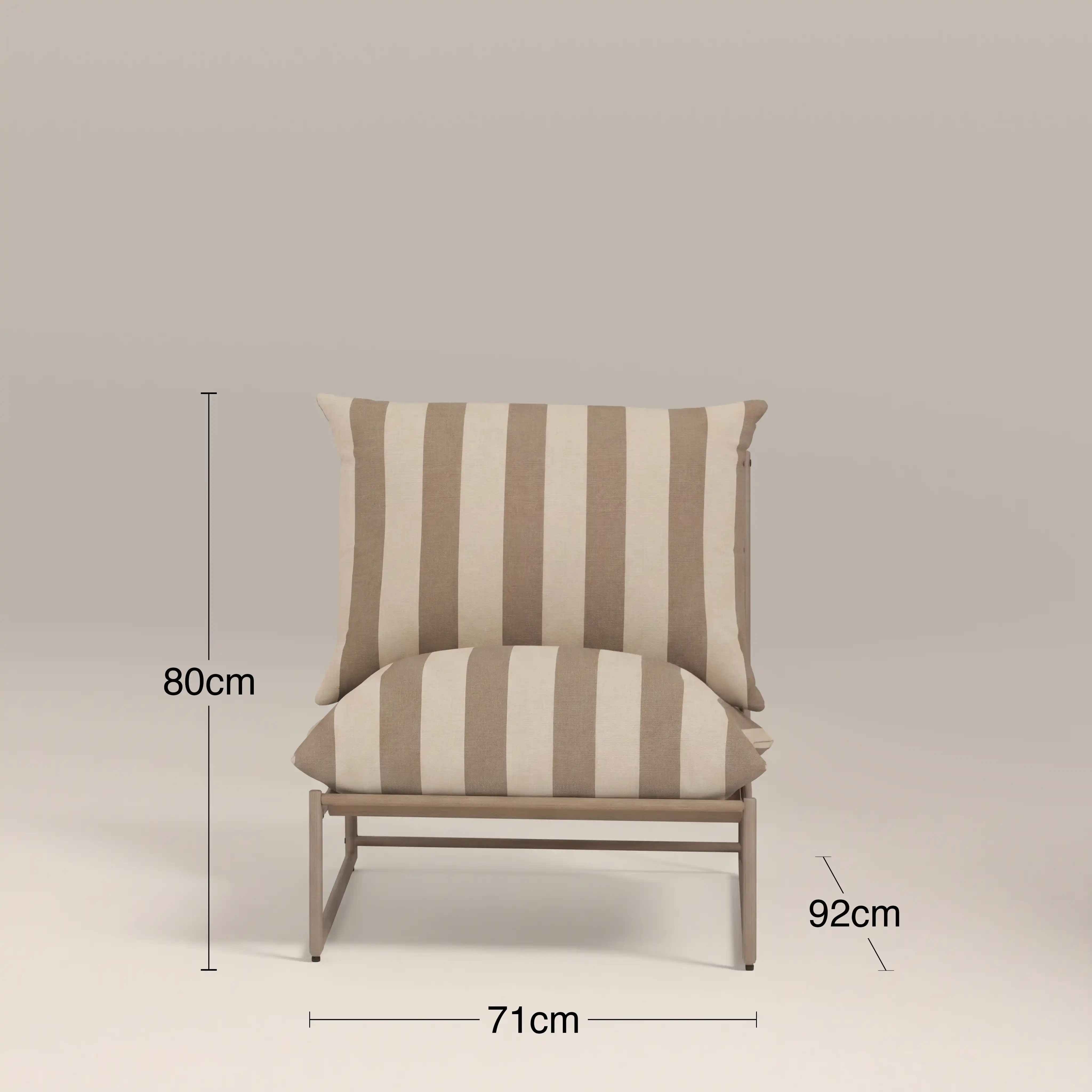 Enzo Garden Bistro Lounge Set | Natural Stripe & Taupe - Image 7