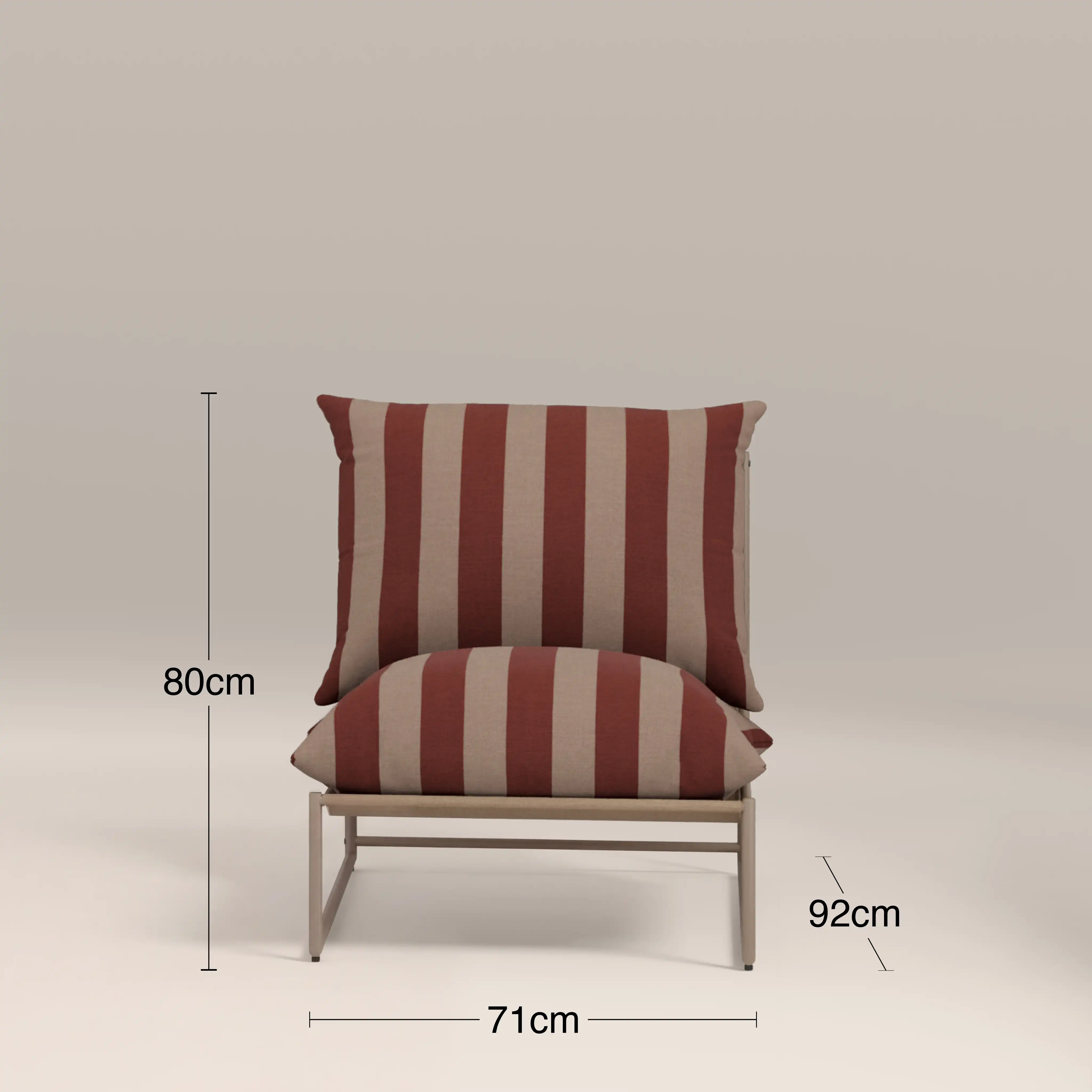 Enzo Garden Bistro Lounge Set | Rust Red Stripe & Taupe - Image 7
