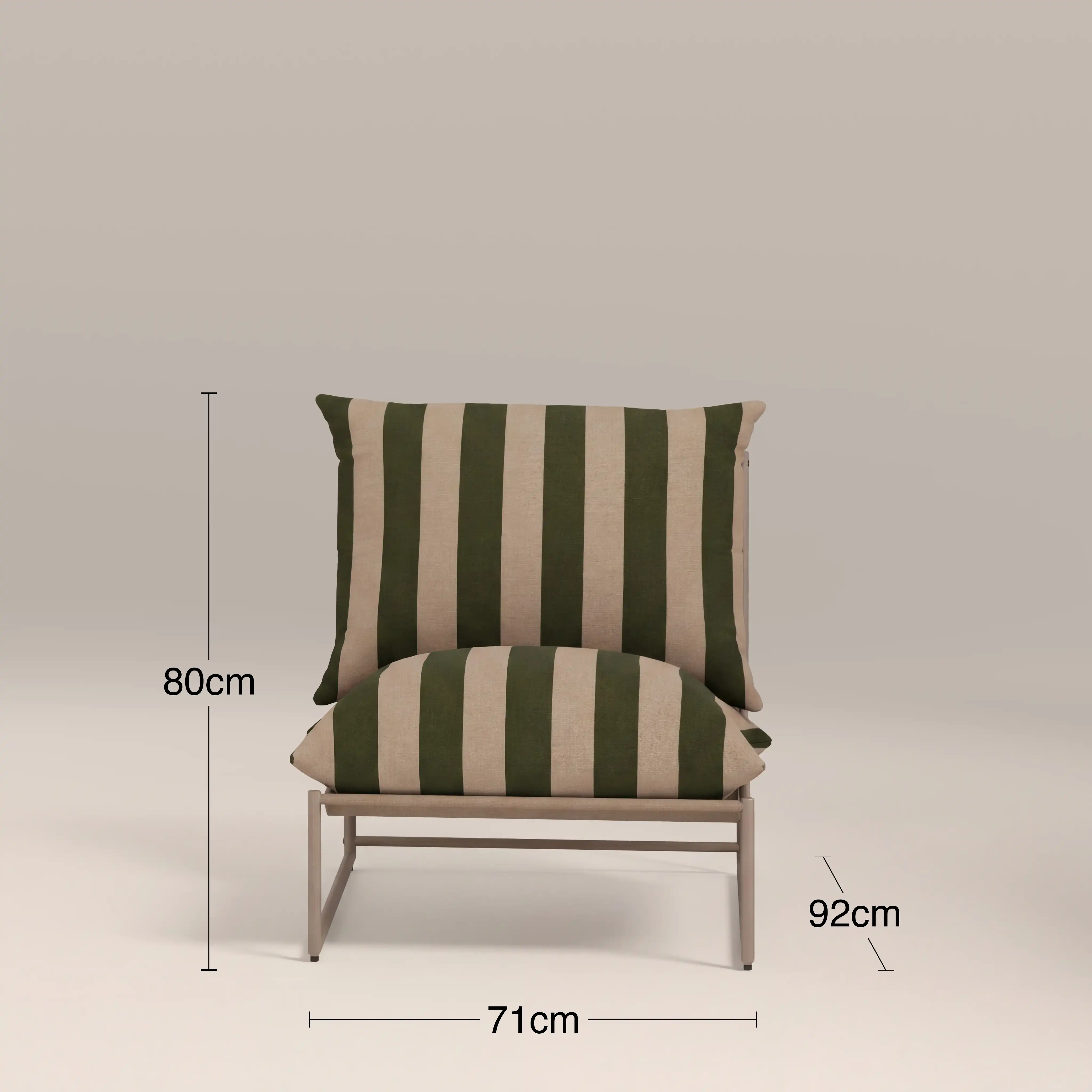 Enzo Garden Sofa Set | Moss Green Stripe & Taupe - Image 7