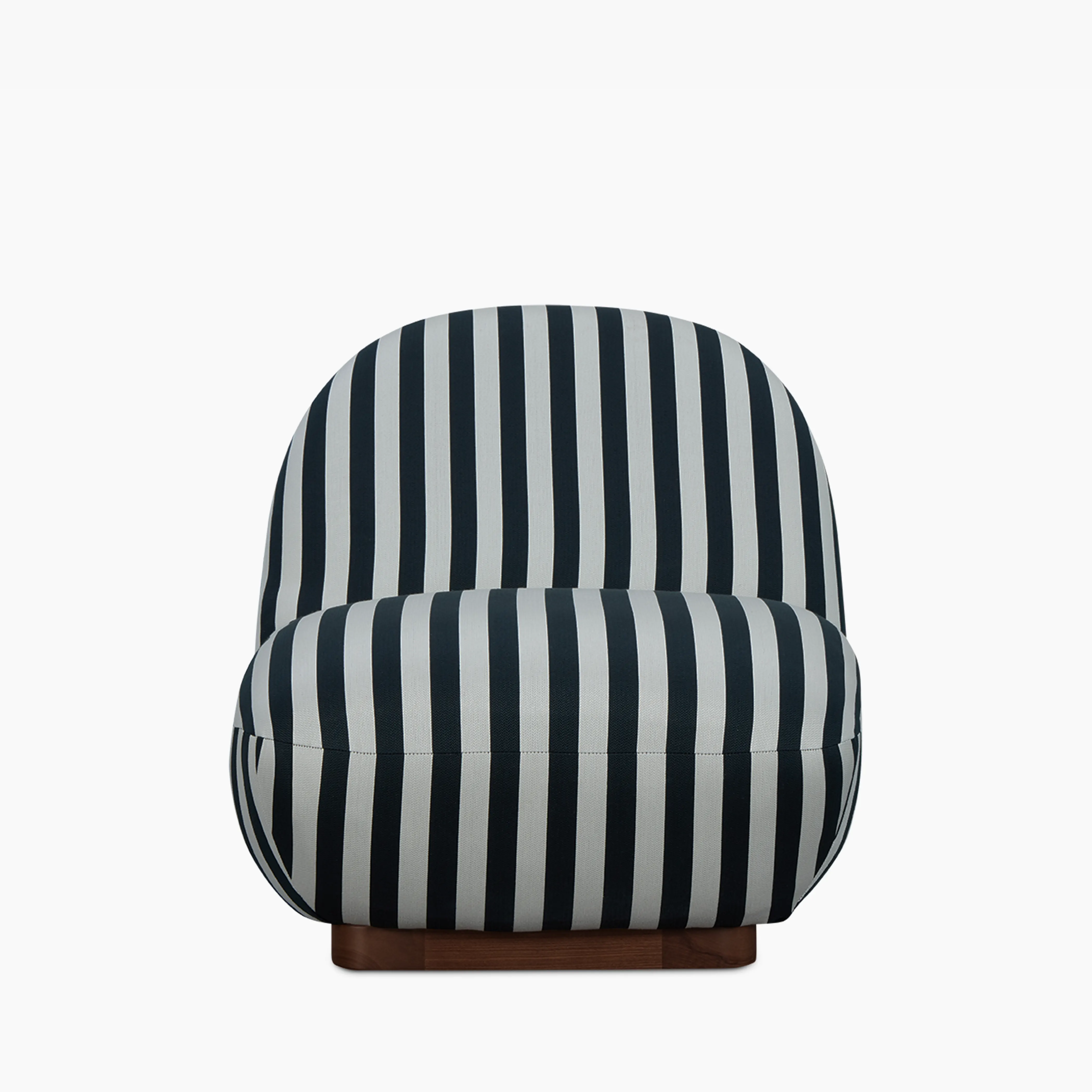 Erin Armchair | Striped Fabric & Walnut - Image 3