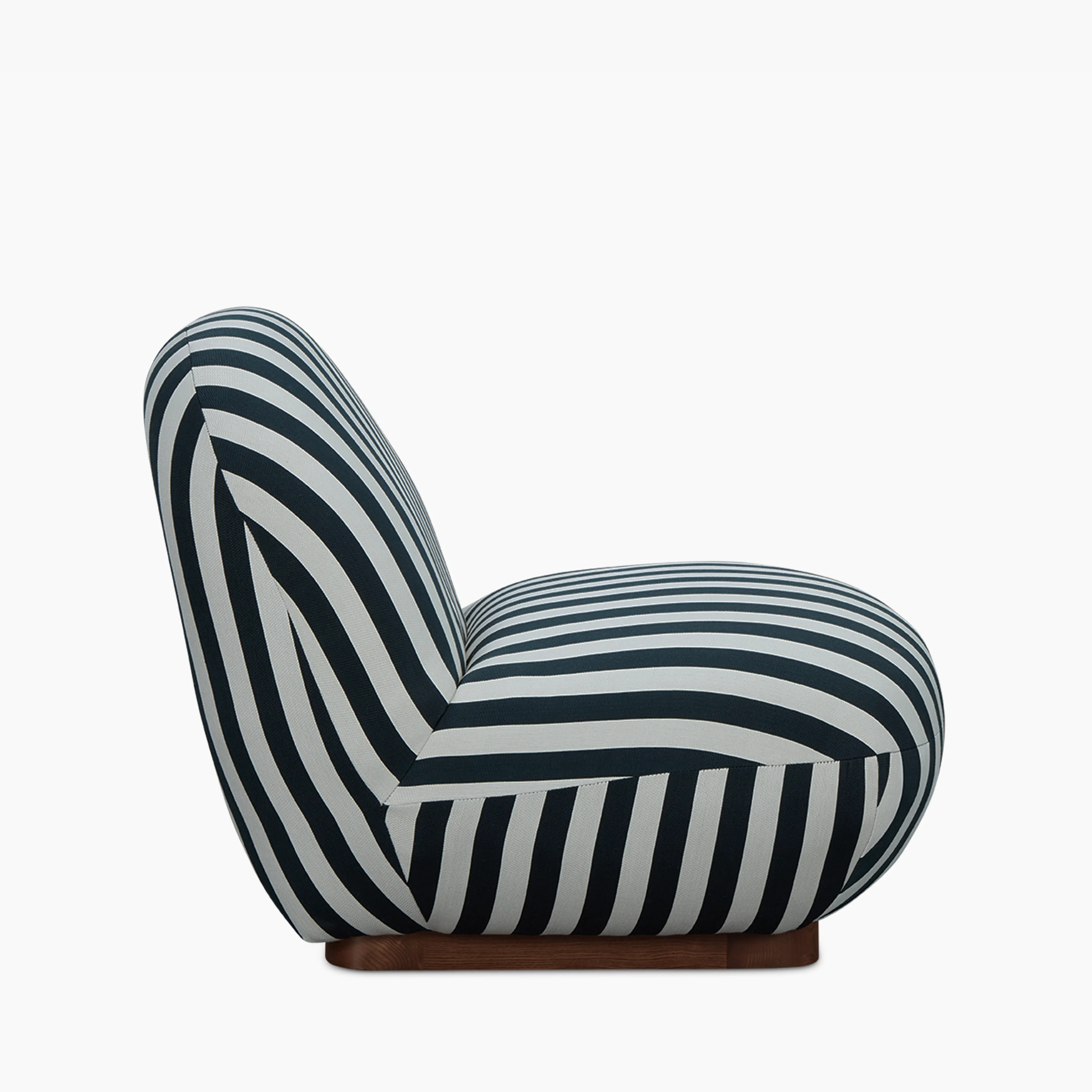 Erin Armchair | Striped Fabric & Walnut - Image 4