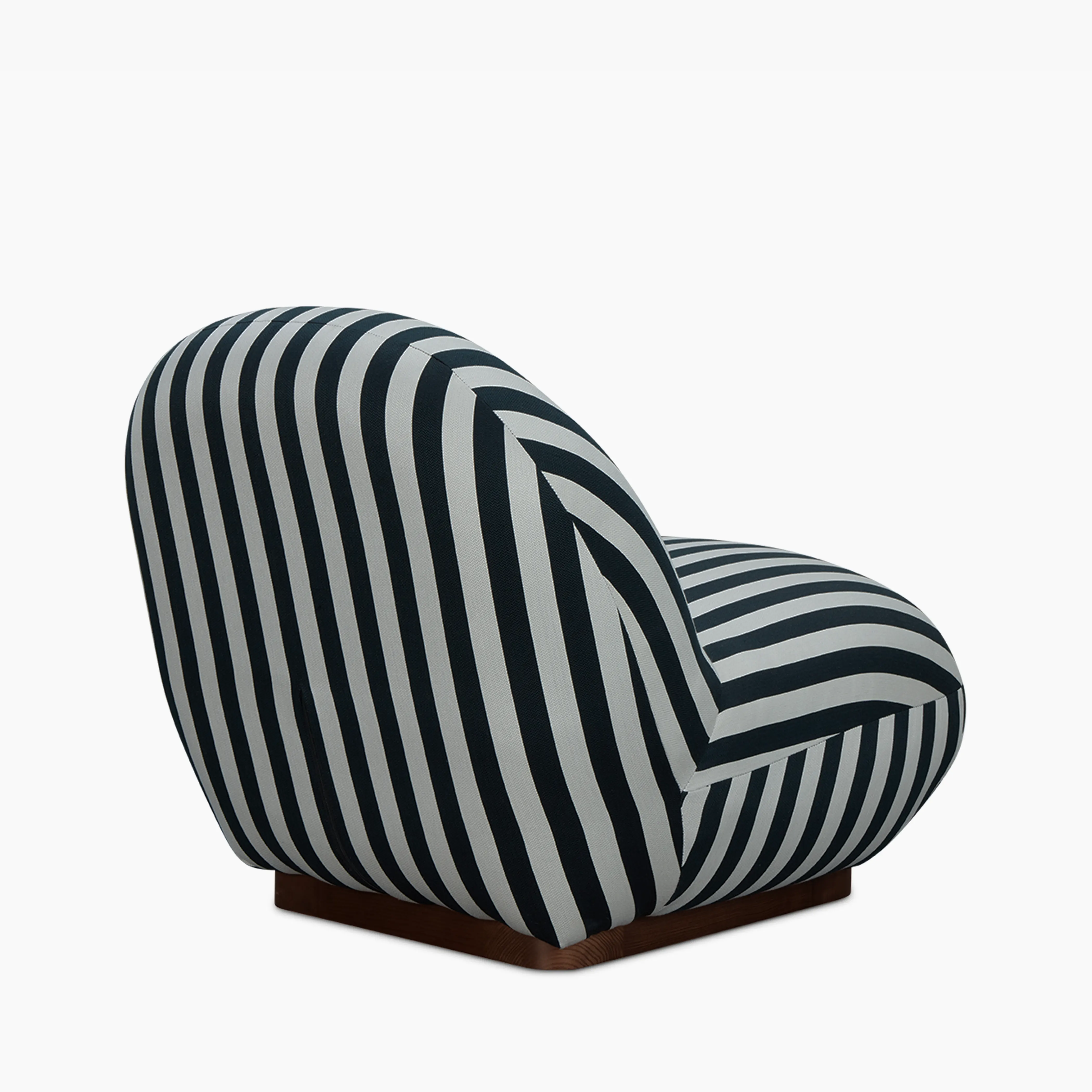 Erin Armchair | Striped Fabric & Walnut - Image 5