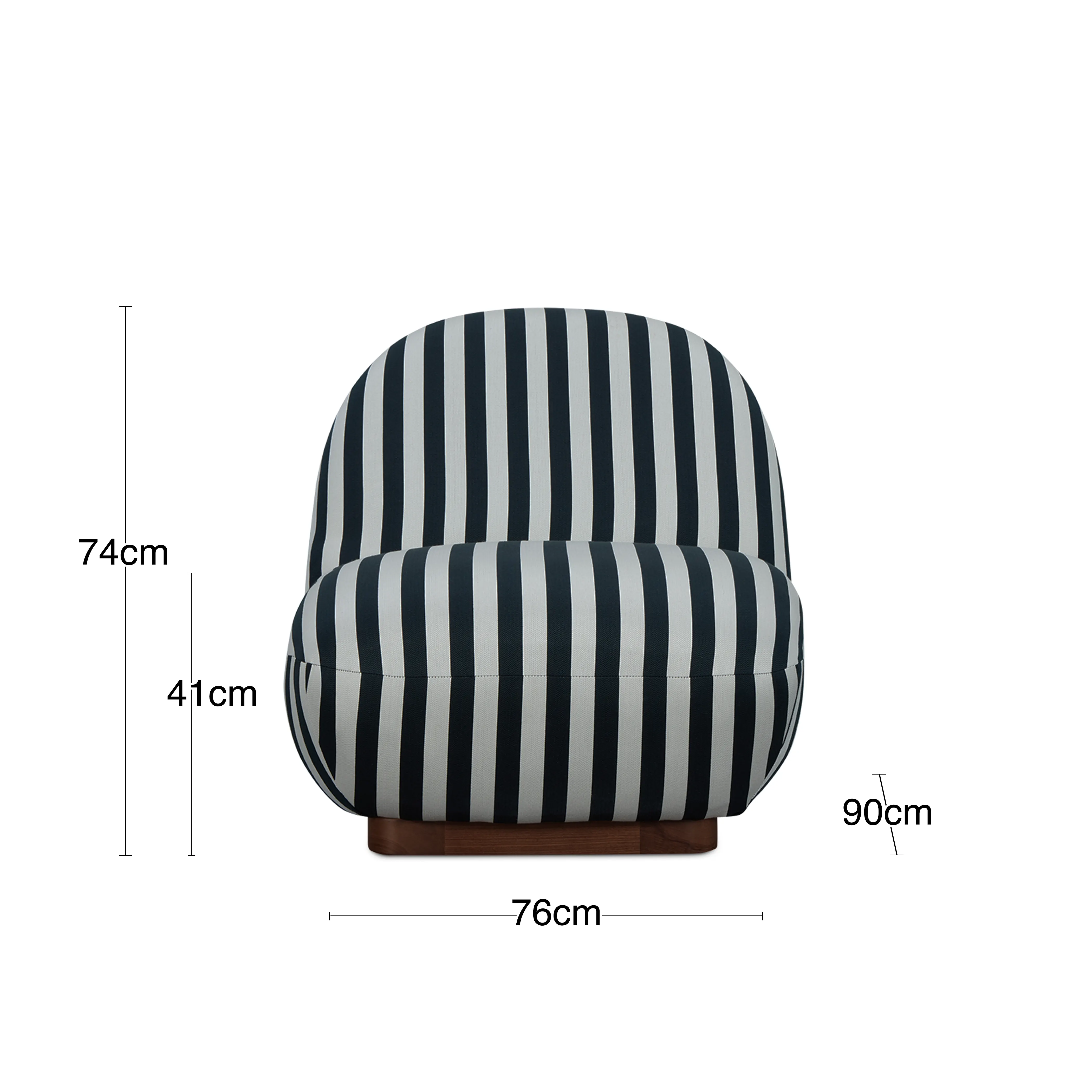 Erin Armchair | Striped Fabric & Walnut - Image 6