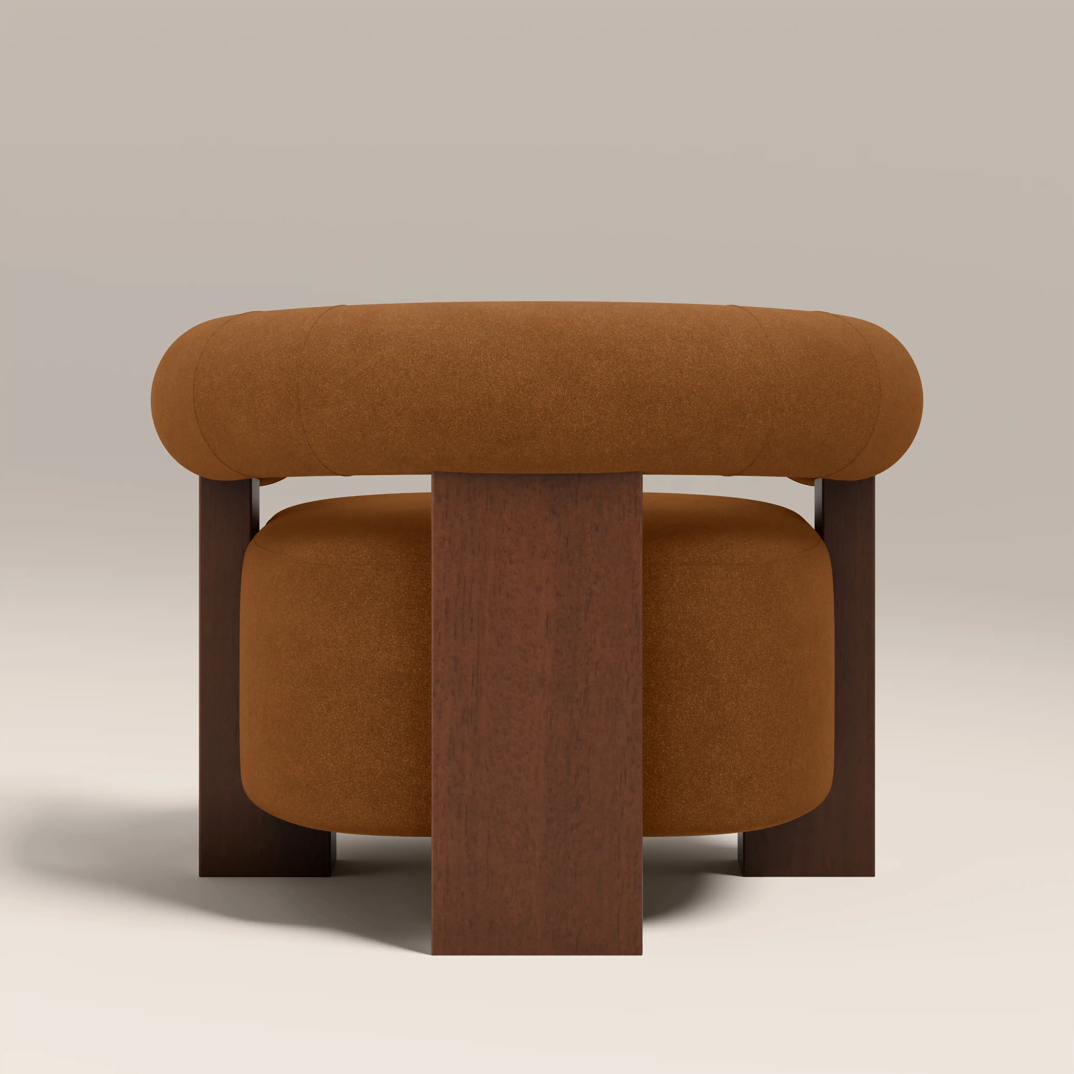 Fawnley Accent Chair | Caramel Brown Sustainable Mohair Velvet & Walnut - Image 7