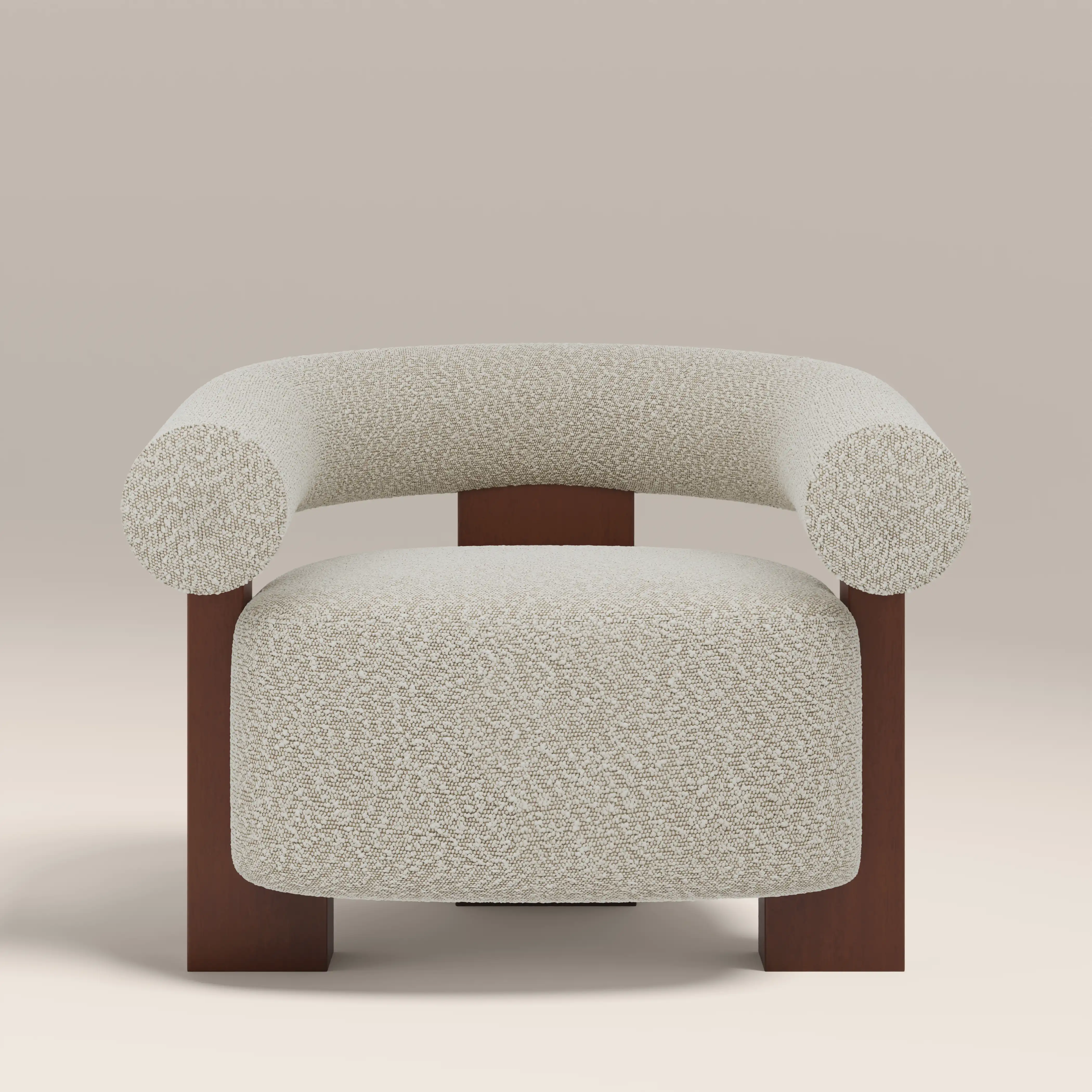 Fawnley Accent Chair | Speckled Stone Sustainable Boucle & Walnut - Image 2