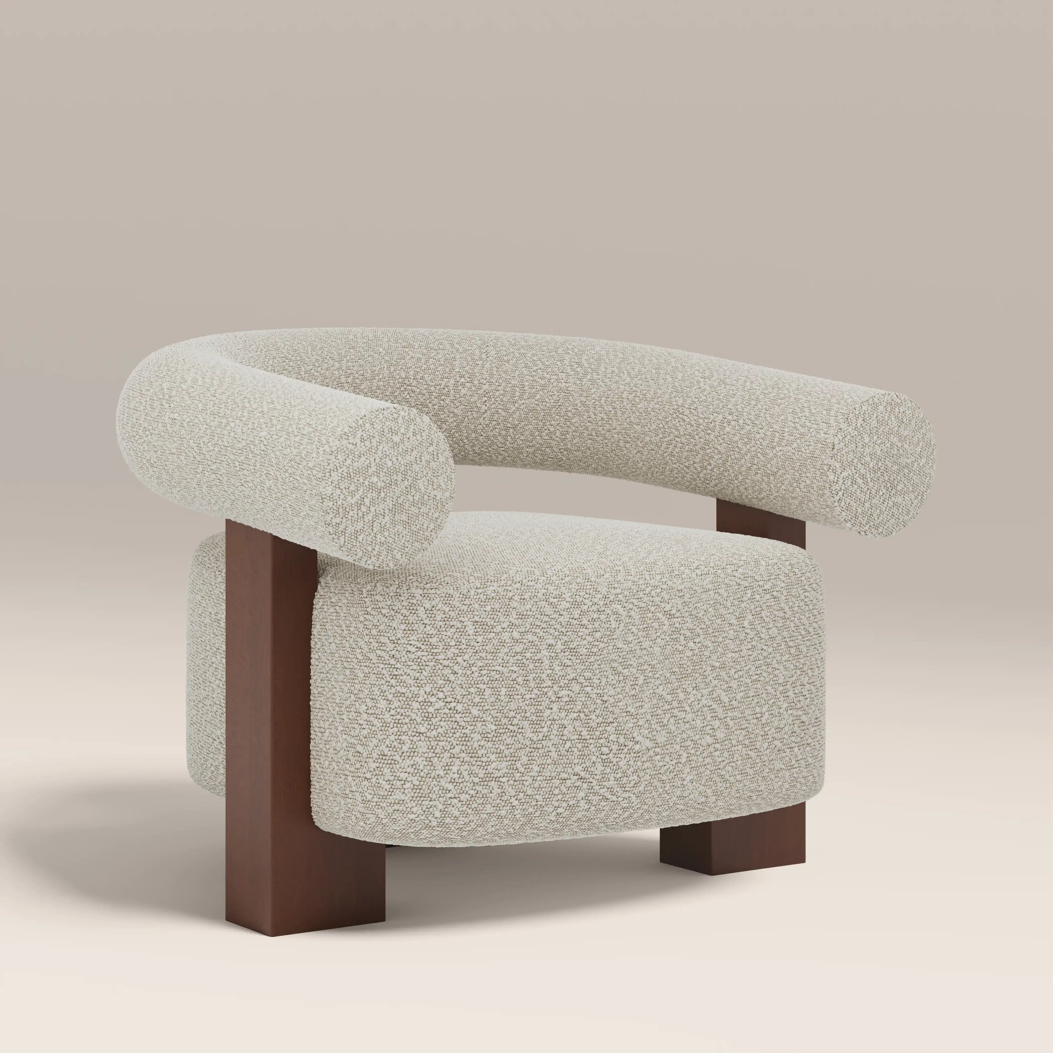 Fawnley Accent Chair | Speckled Stone Sustainable Boucle & Walnut - Image 4