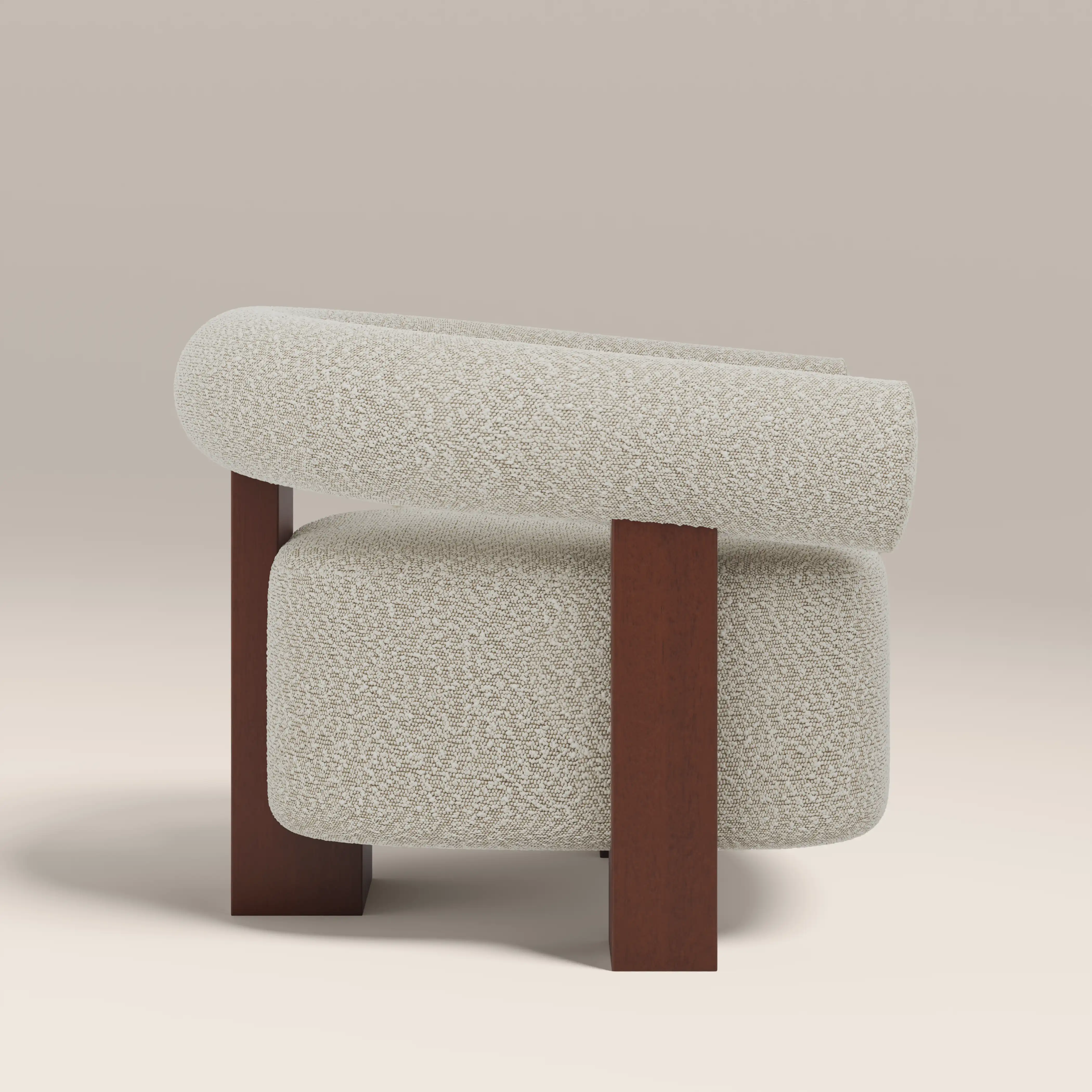 Fawnley Accent Chair | Speckled Stone Sustainable Boucle & Walnut - Image 5