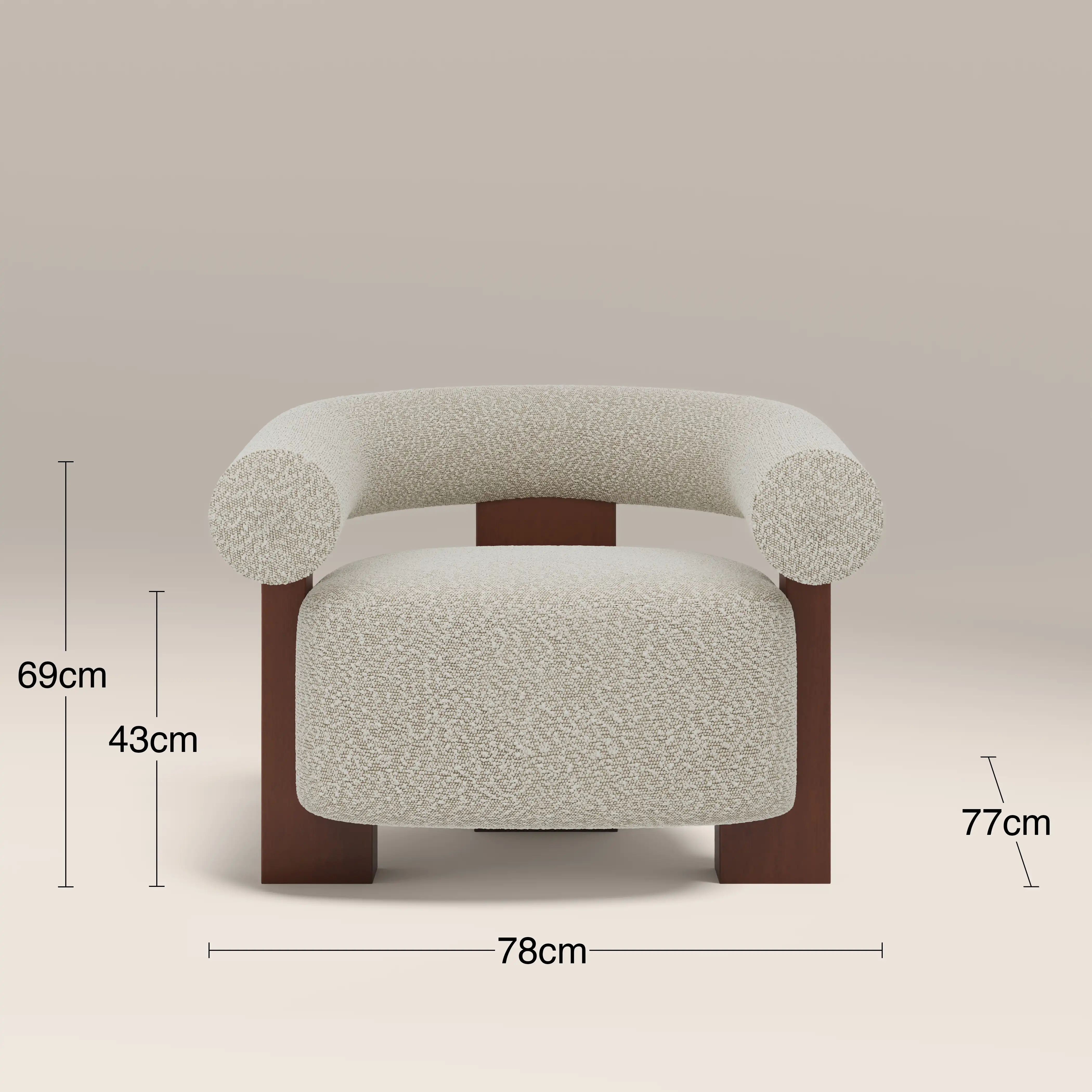Fawnley Accent Chair | Speckled Stone Sustainable Boucle & Walnut - Image 8
