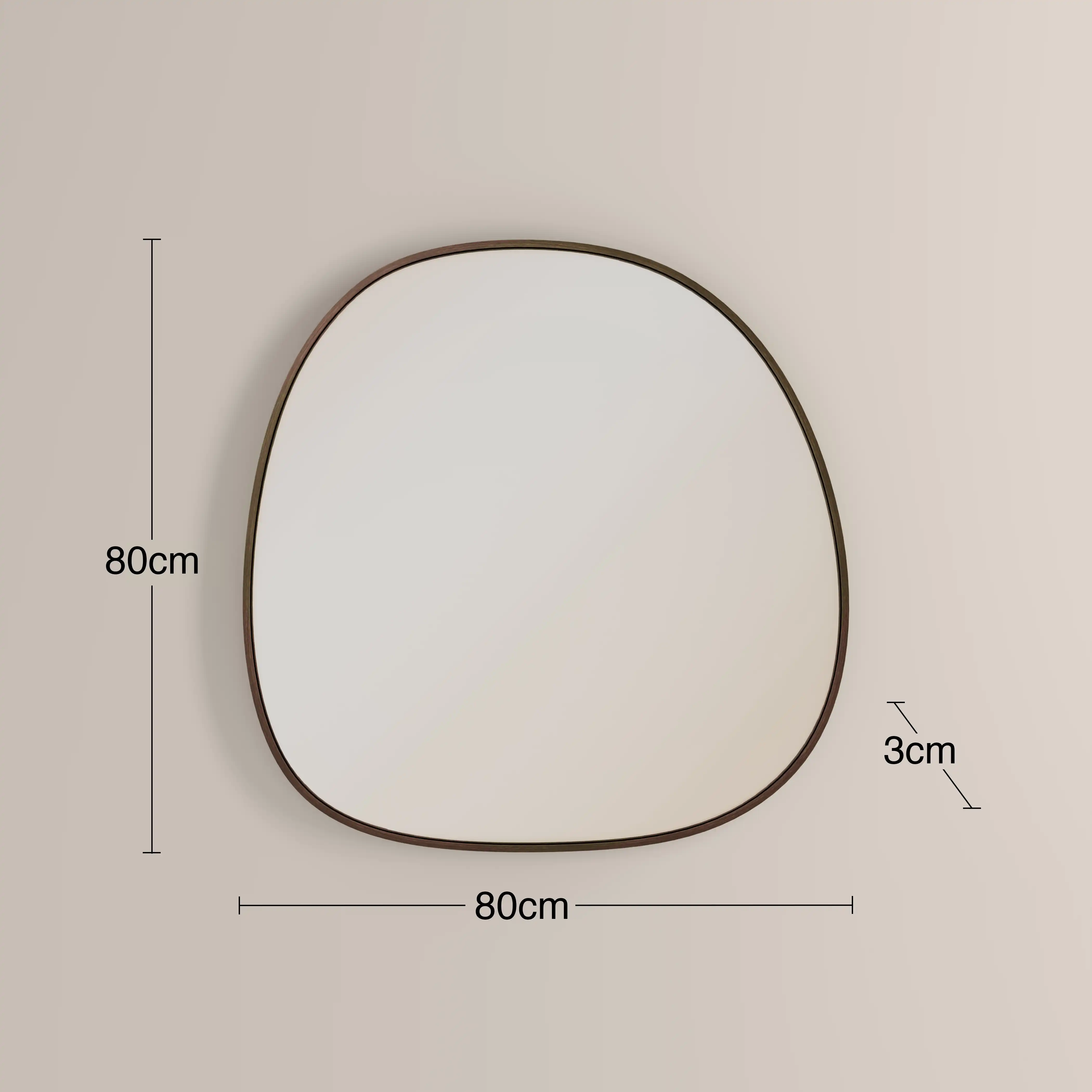 Ferne Asymmetrical Wall Mirror,  80 cm| Walnut - Image 3