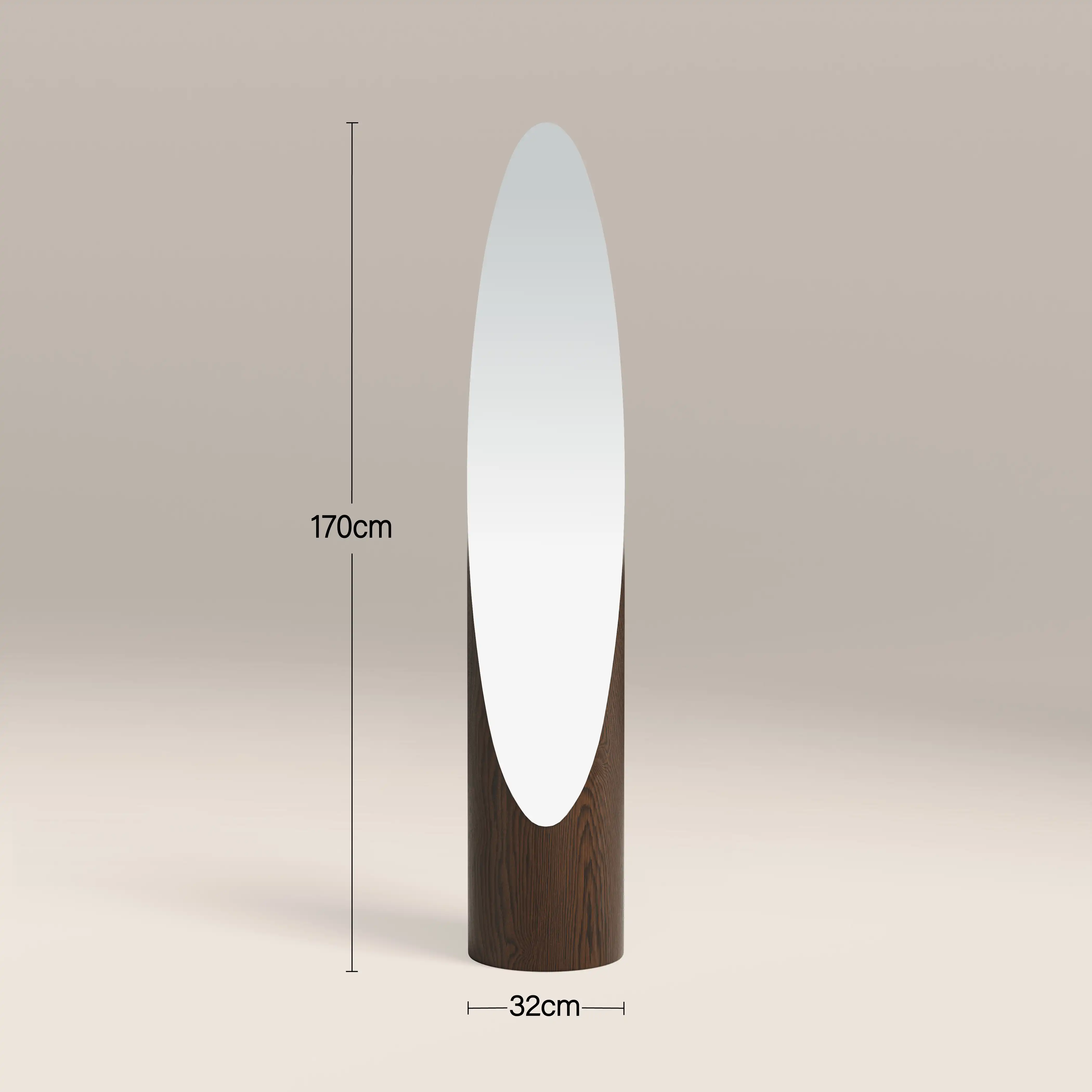 Finn Full Length Floor Mirror, 170 x 32 cm| Dark Walnut - Image 5