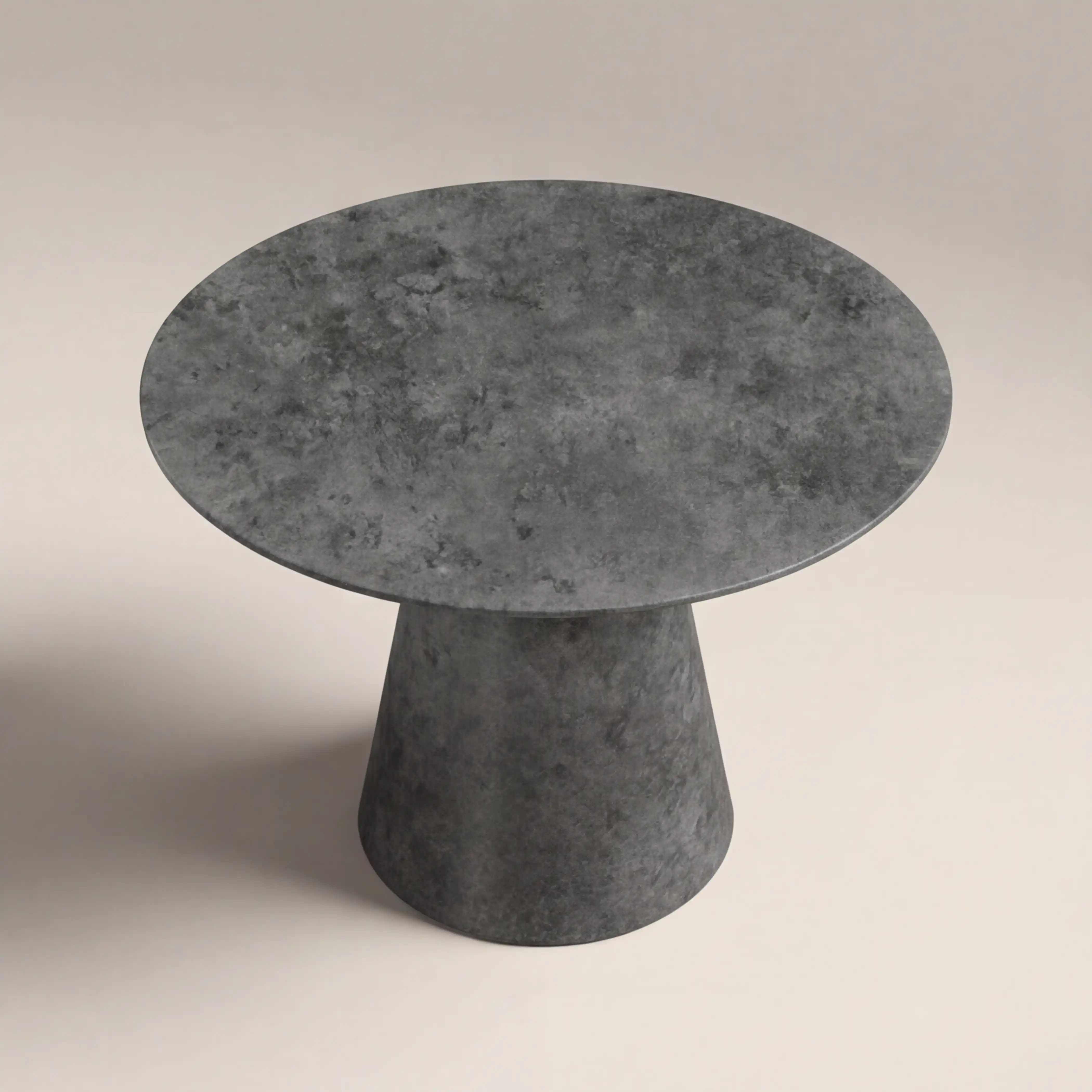 Finnley 4 Seat Round Dining Table | Concrete Grey Effect - Image 3