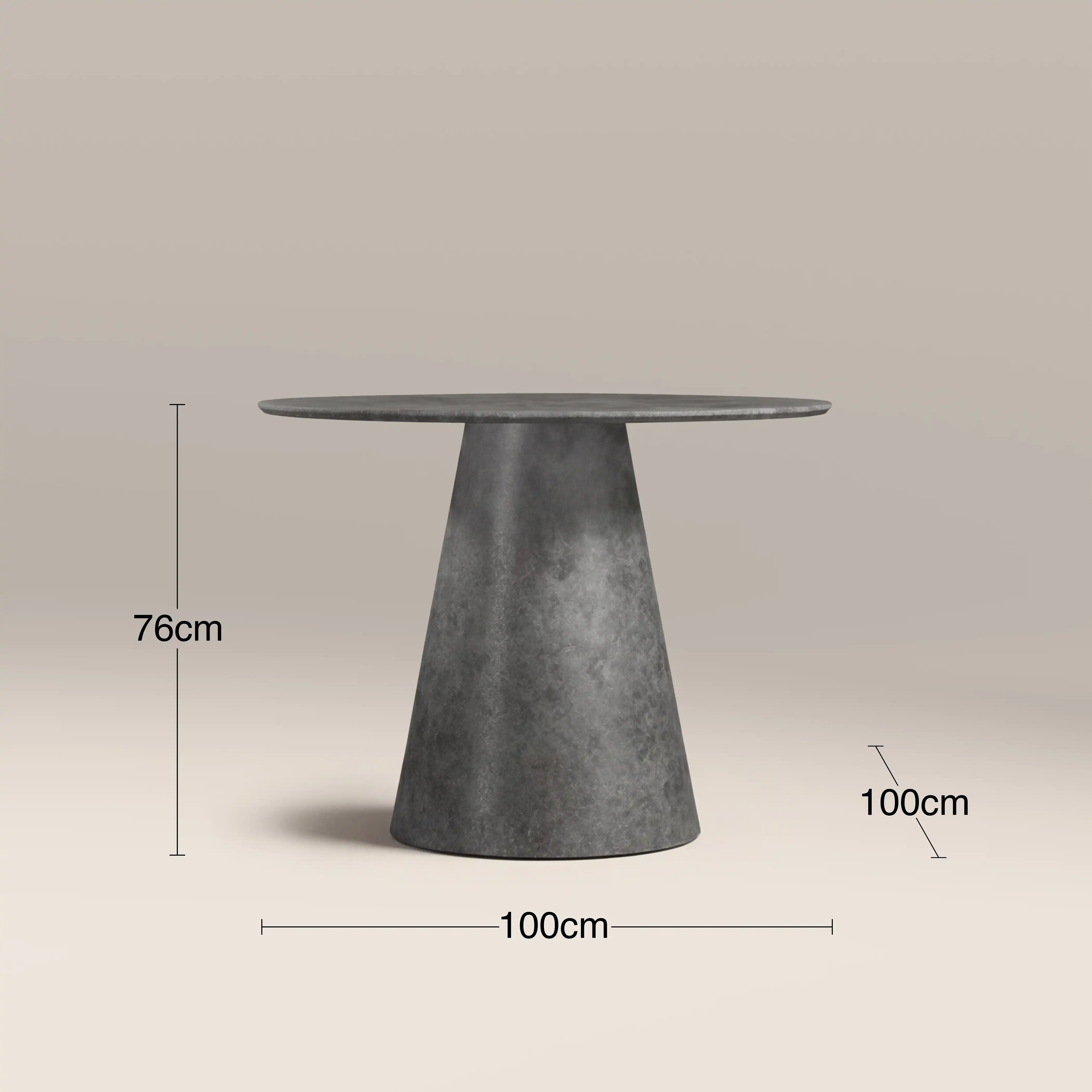 Finnley 4 Seat Round Dining Table | Concrete Grey Effect - Image 5