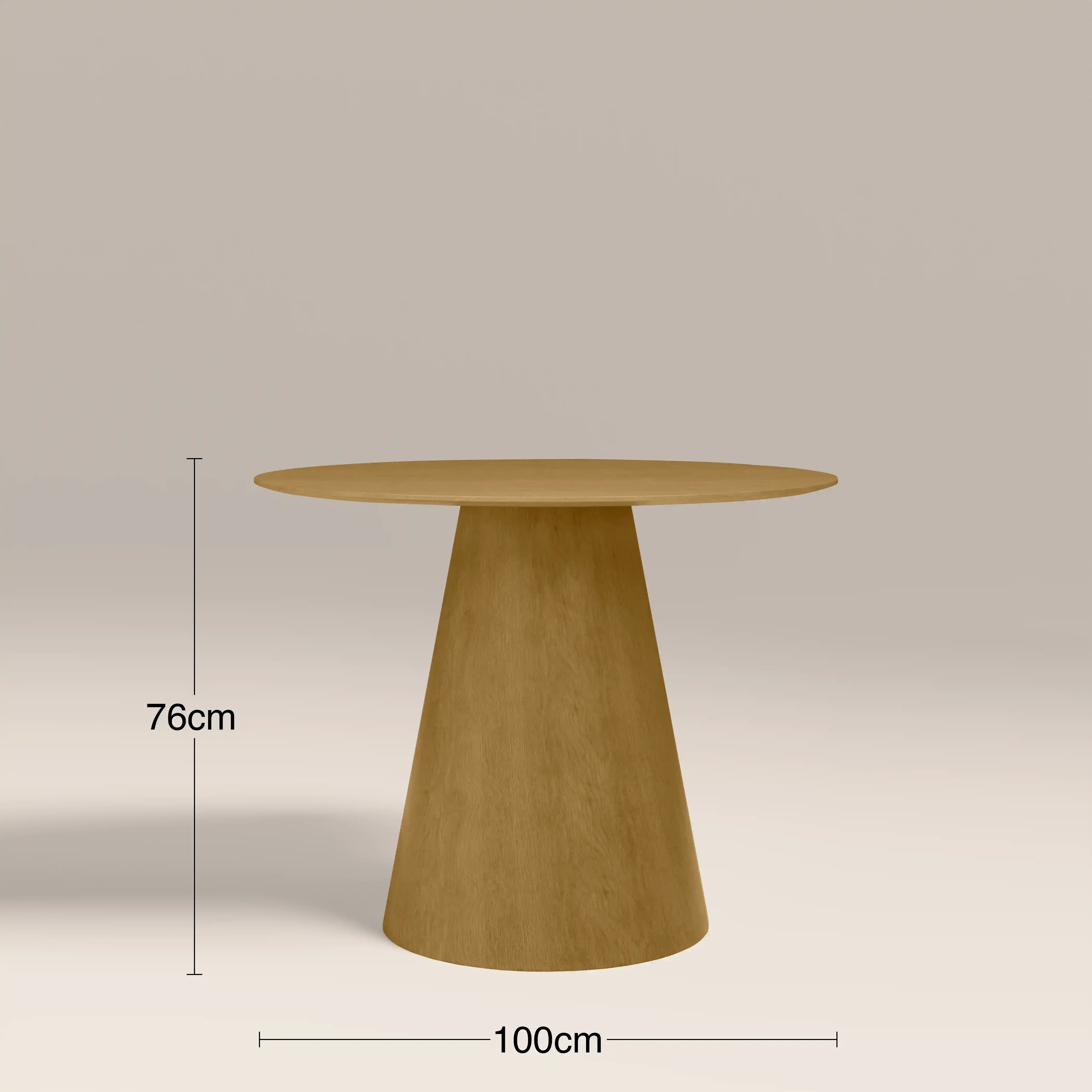 Finnley 4 Seat Round Wooden Dining Table | Oak - Image 3