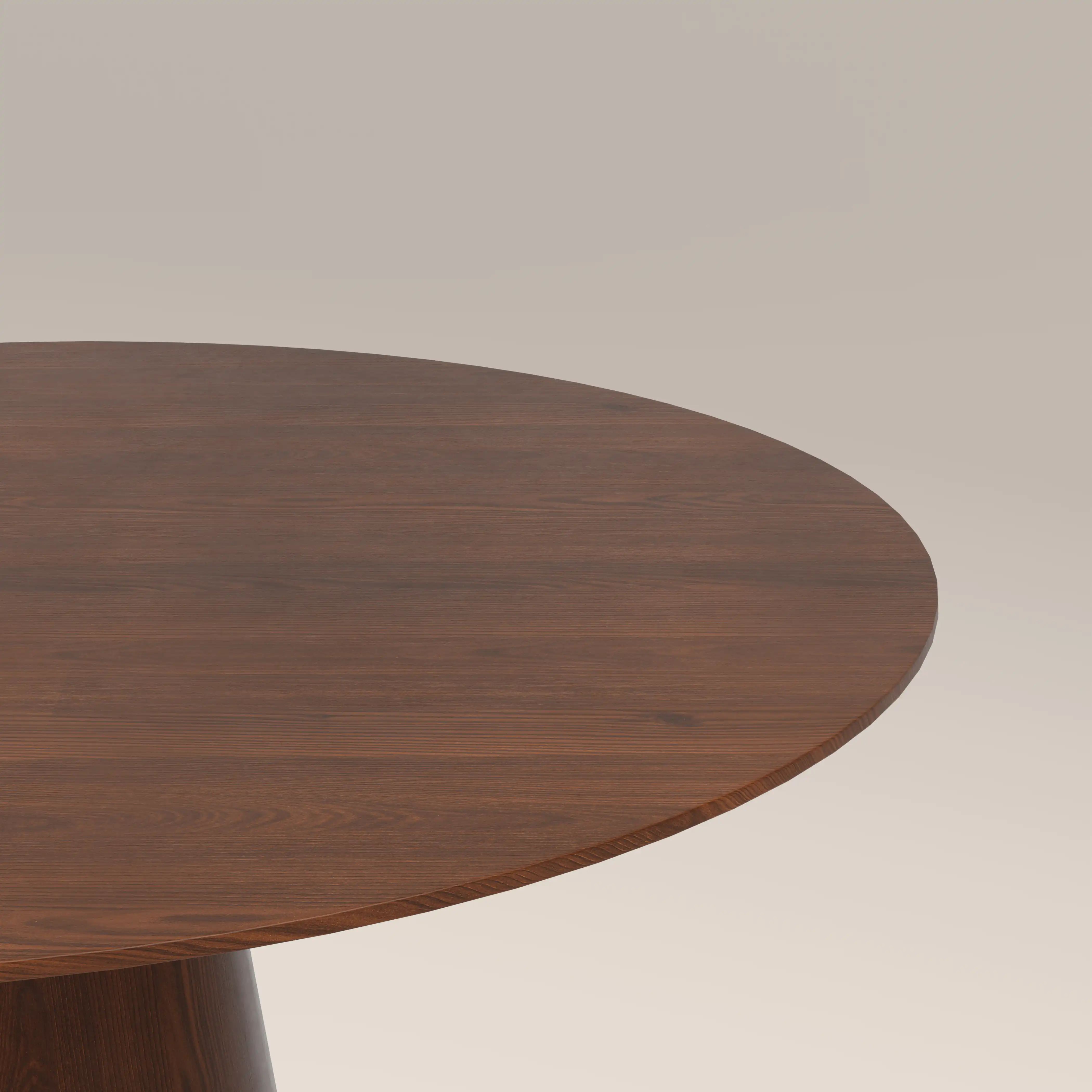 Finnley 4 Seat Round Wooden Dining Table | Walnut - Image 3