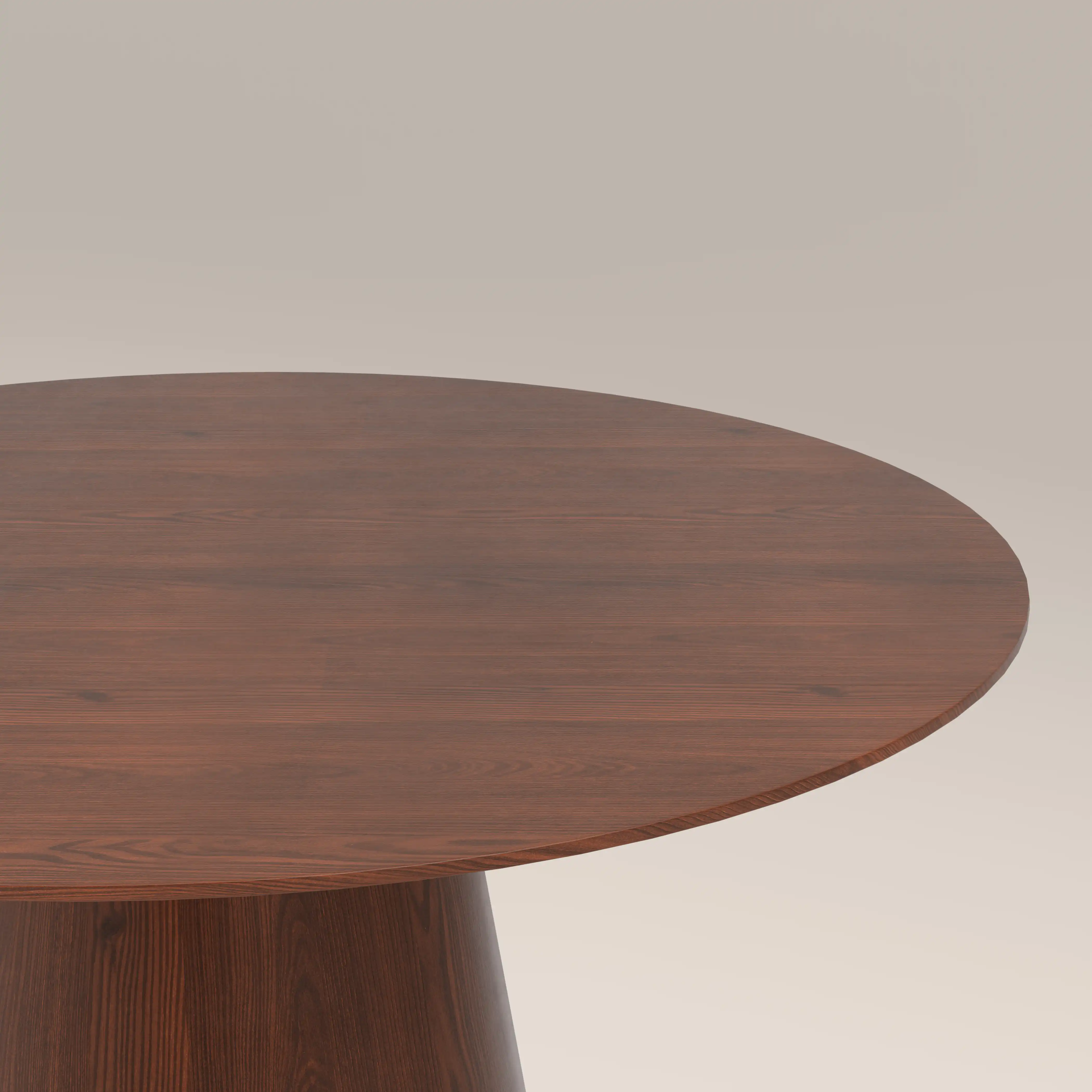 Finnley Large 4 Seat Round Wooden Dining Table | Walnut - Image 3