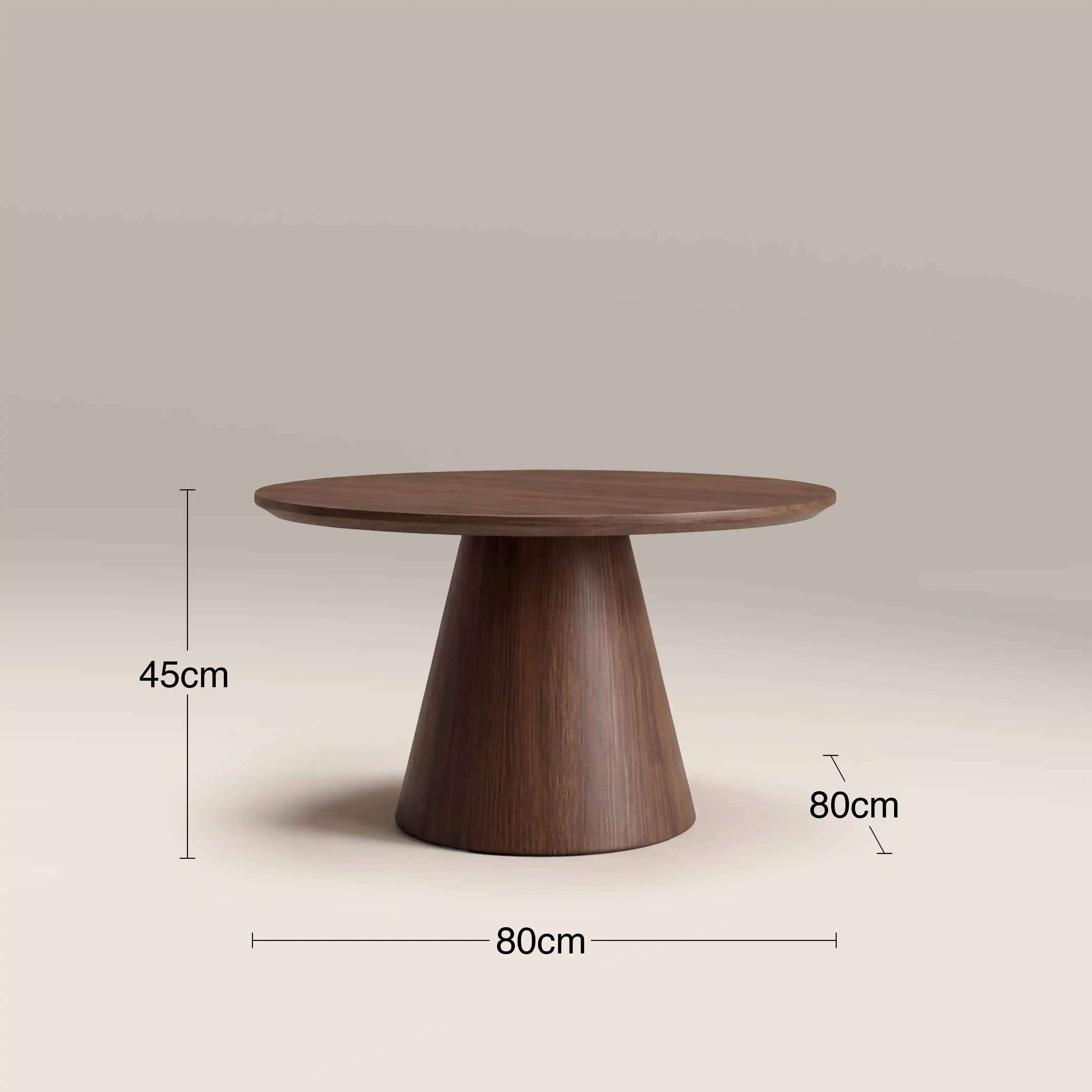 Finnley Round Wooden Coffee Table | Walnut - Image 5