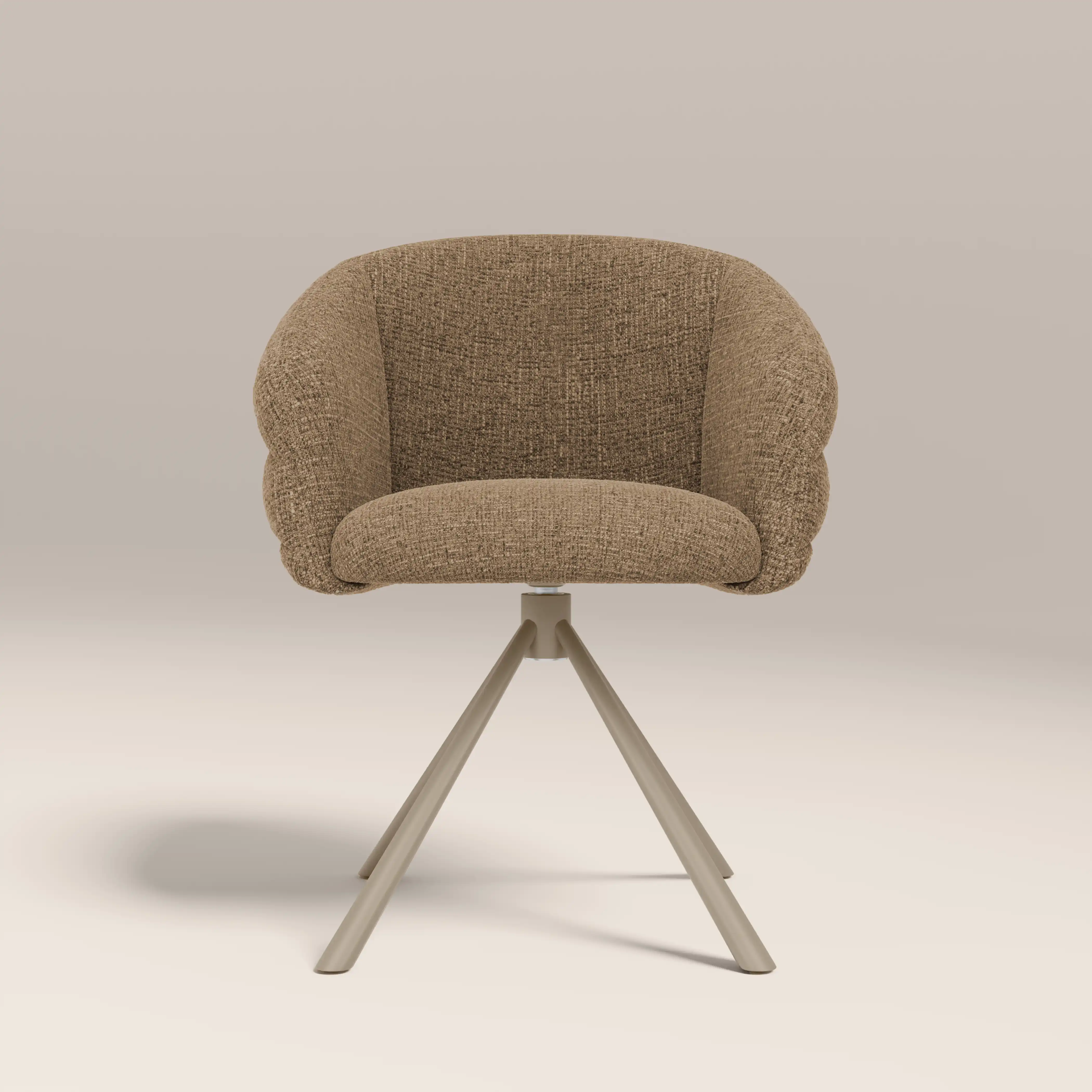 Frankie Swivel Carver Dining Chair | Speckled Cappuccino Boucle & Latte - Image 3