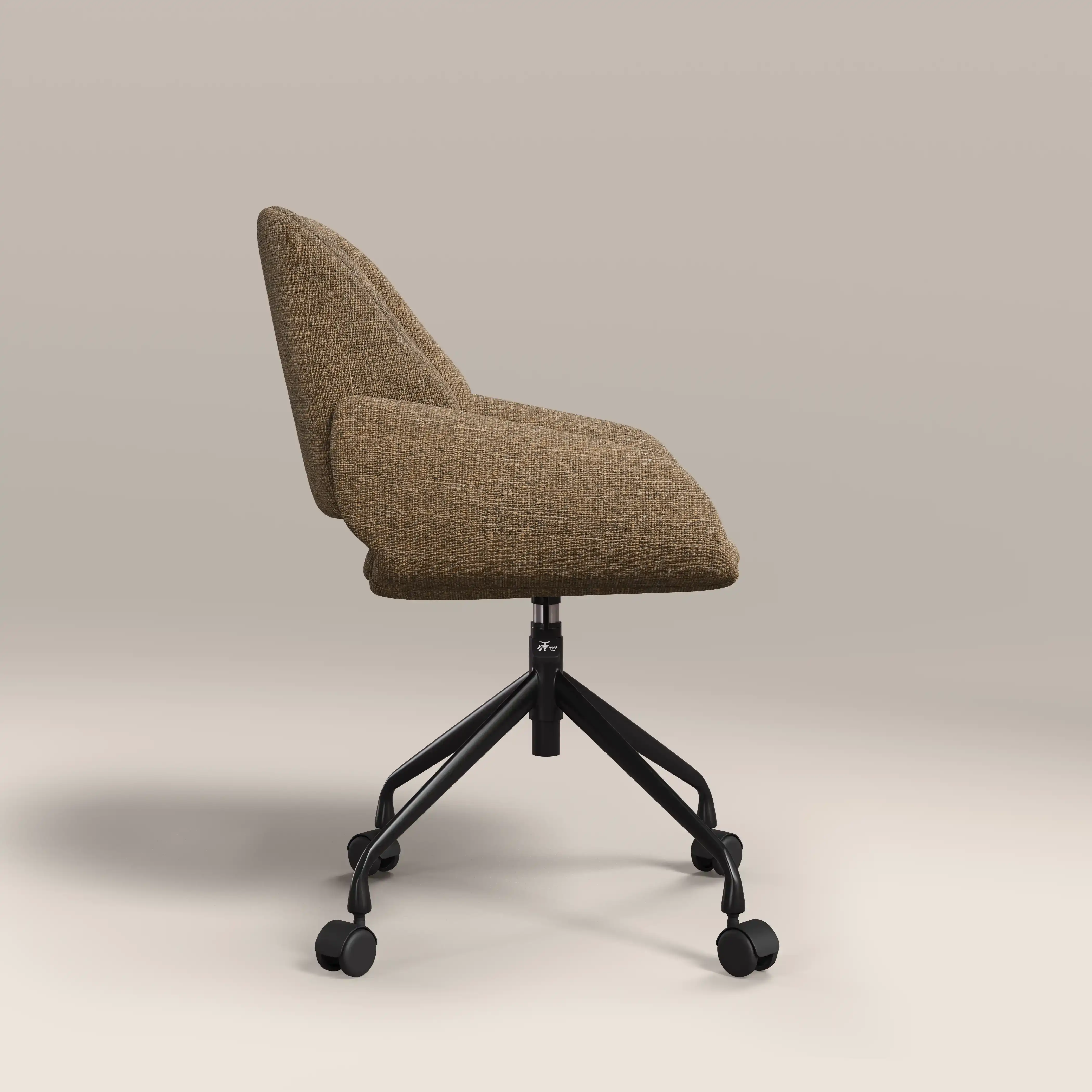Franklin Office Chair | Speckled Cappuccino Boucle & Black - Image 4
