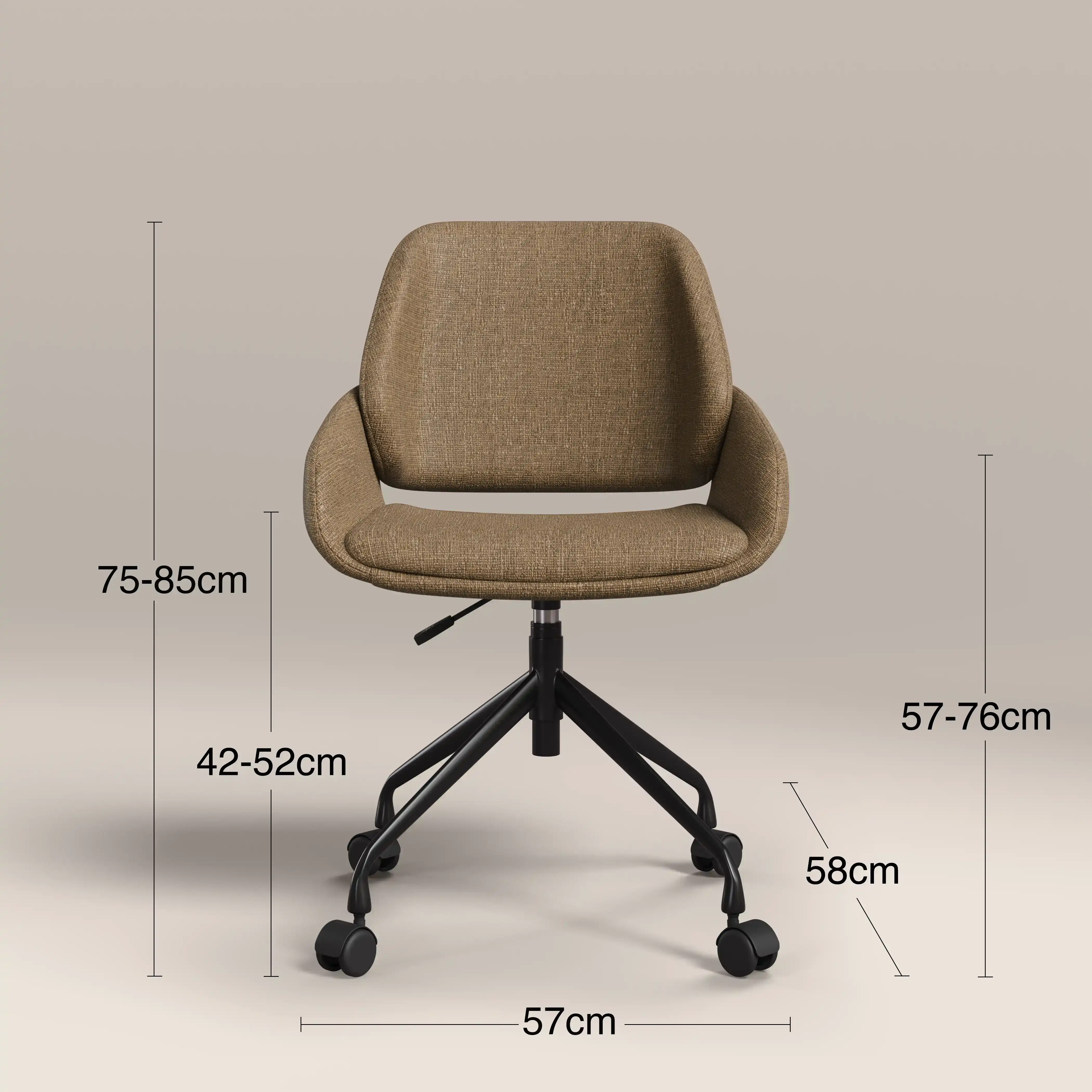 Franklin Office Chair | Speckled Cappuccino Boucle & Black - Image 7