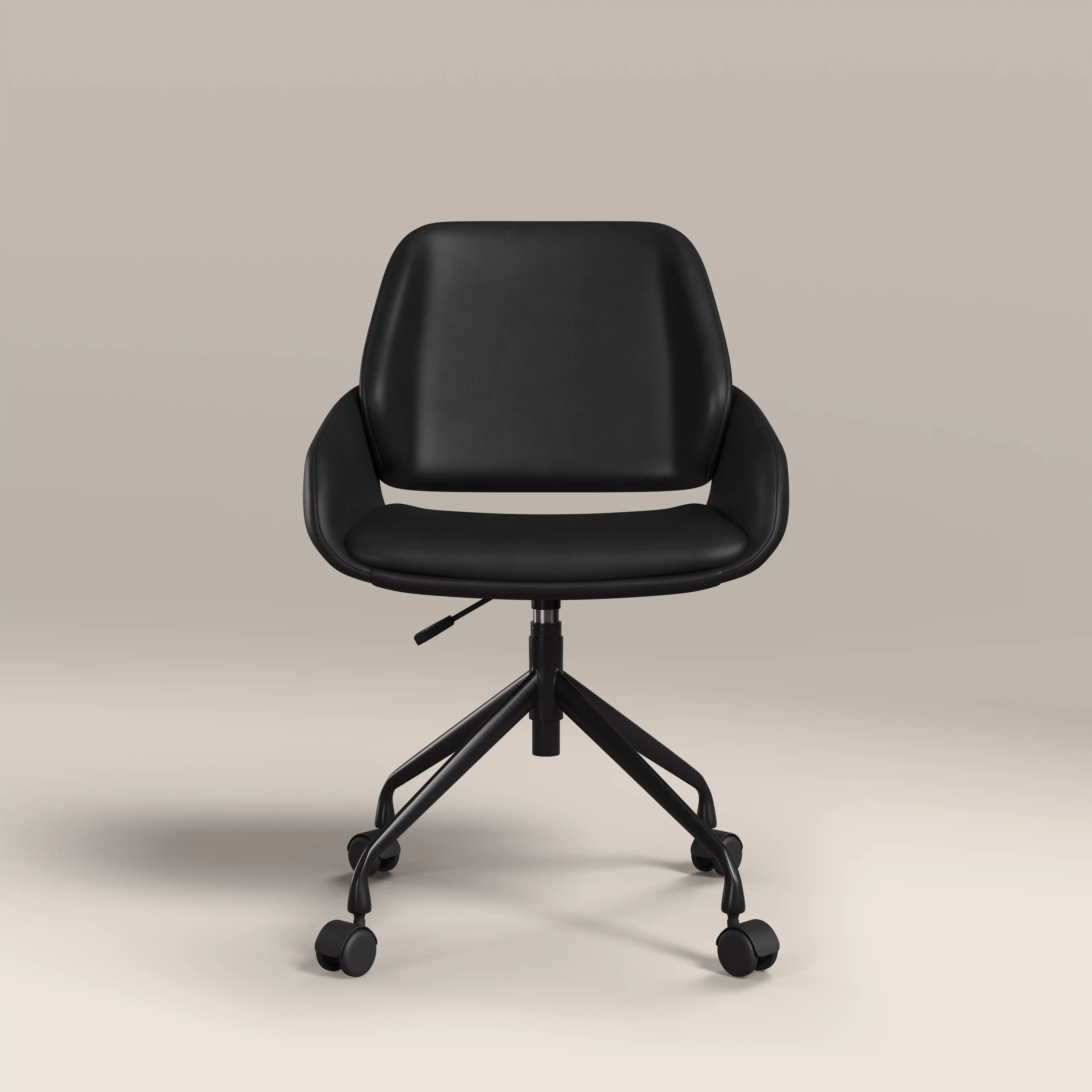 Franklin Office Chair | Vintage Black Faux Leather & Black - Image 4