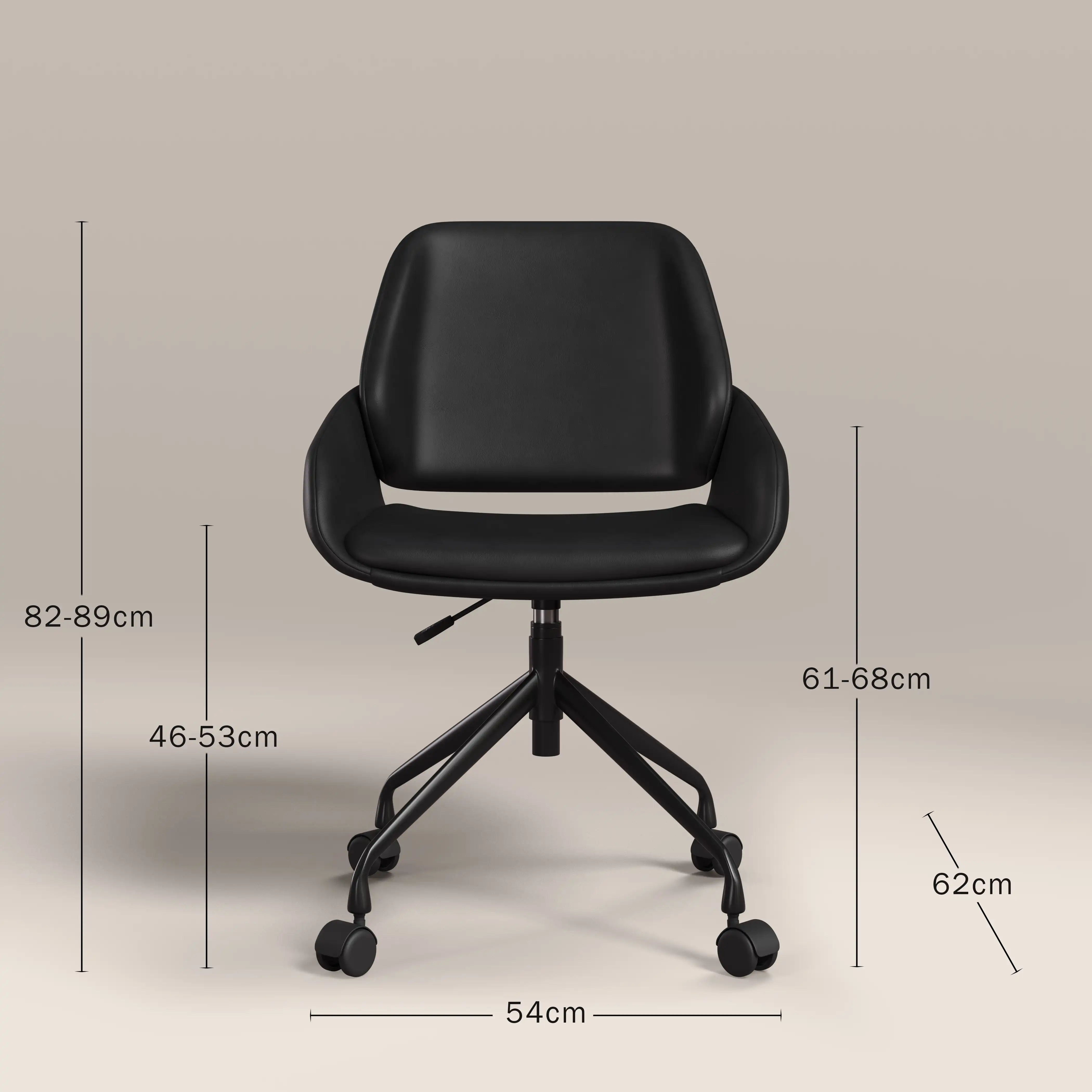 Franklin Office Chair | Vintage Black Faux Leather & Black - Image 8